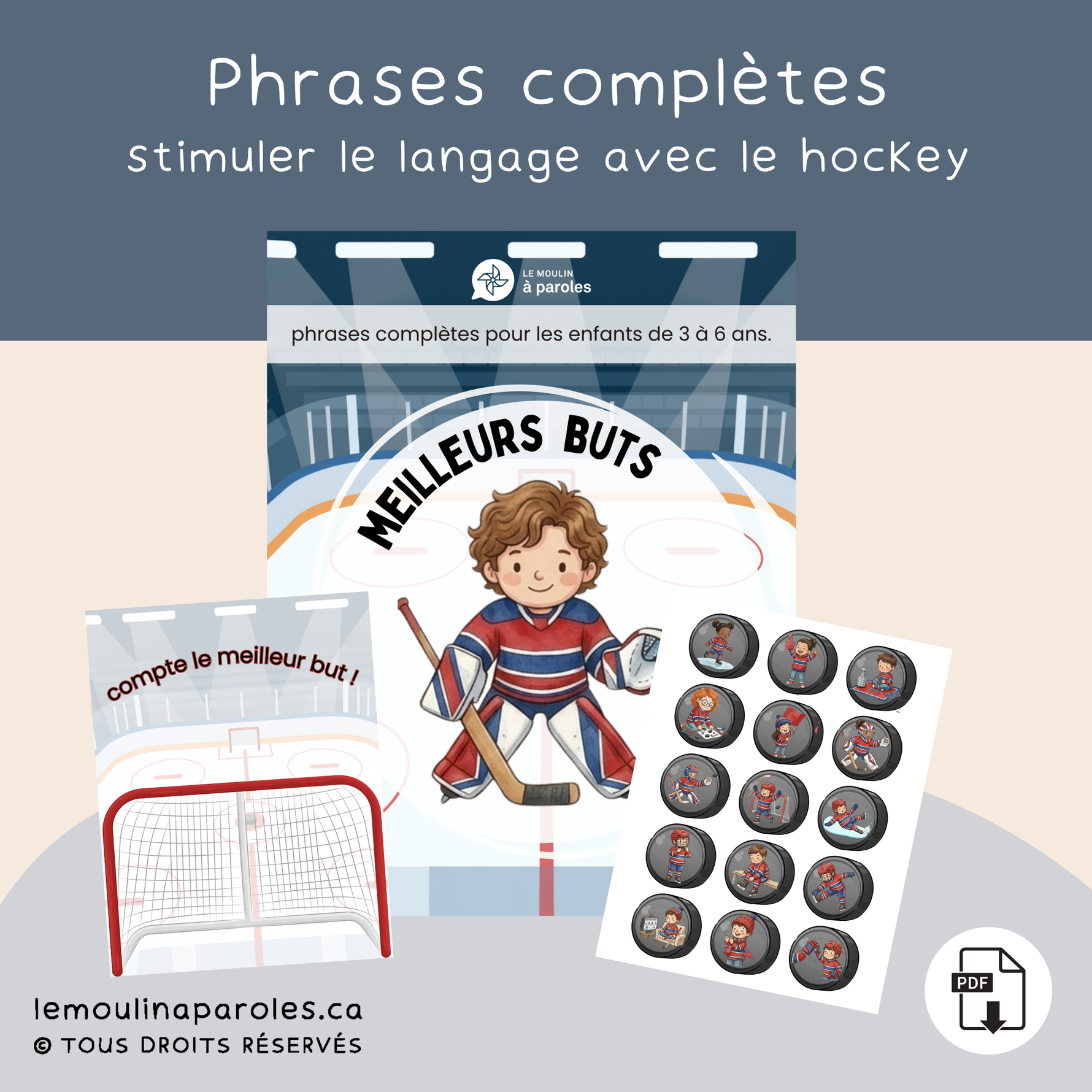 Trousse langage hockey avec activités éducatives imprimables pour enfants