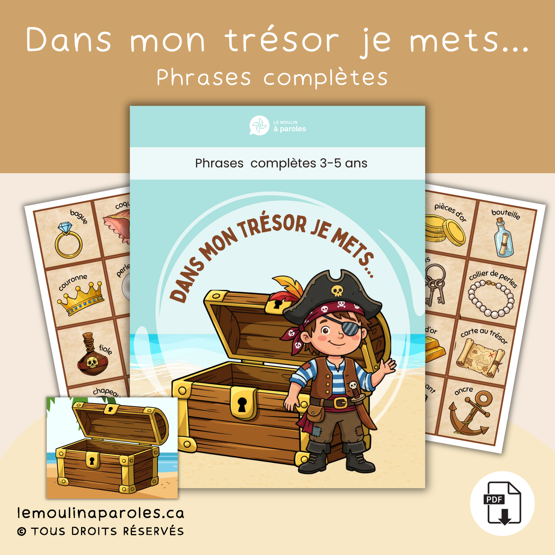 Trousse imprimée clé en main de stimulation du langage avec activités éducatives pour enfants – Le Moulin à Paroles