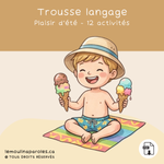 Activités imprimables de stimulation du langage sur le thème de l’été pour enfants de 3 à 8 ans.