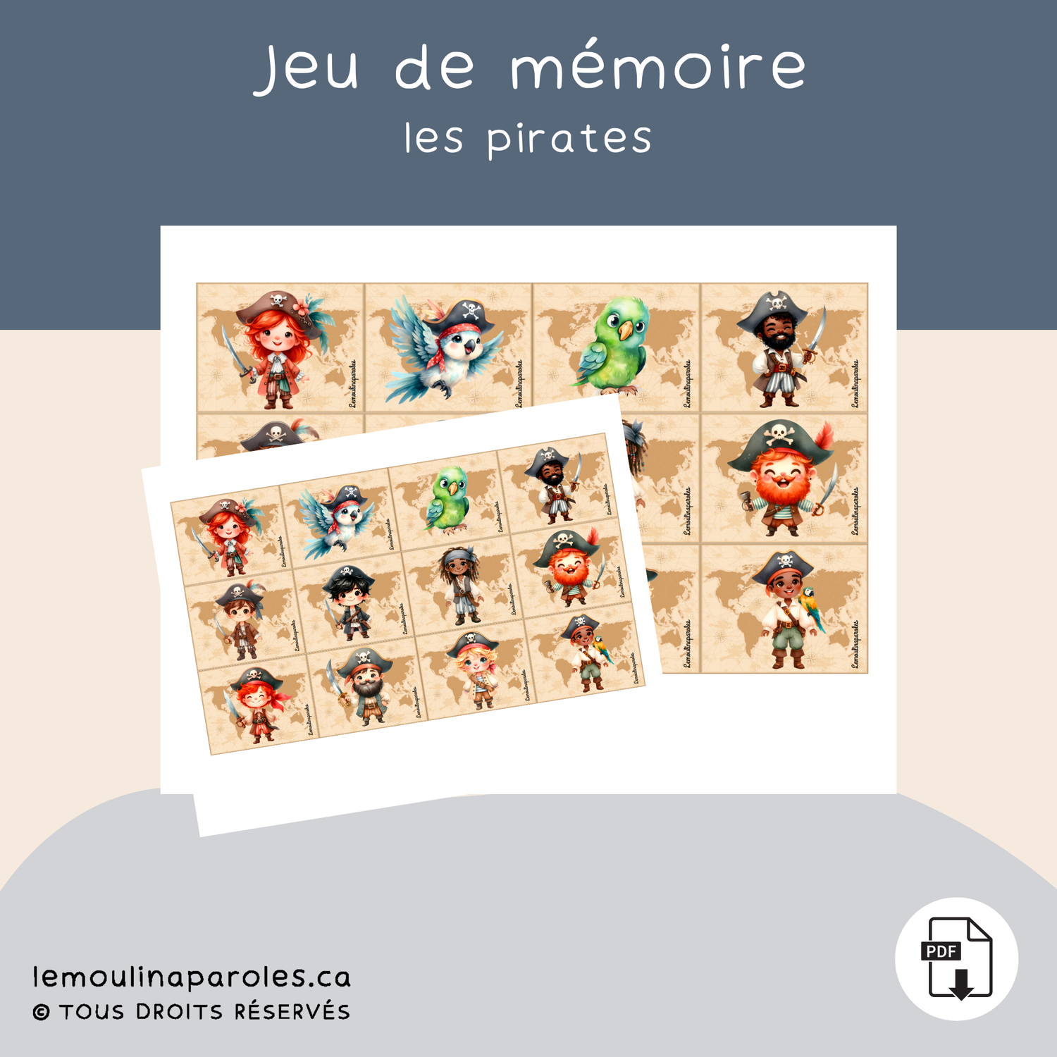 Jeu de mémoire - les pirates