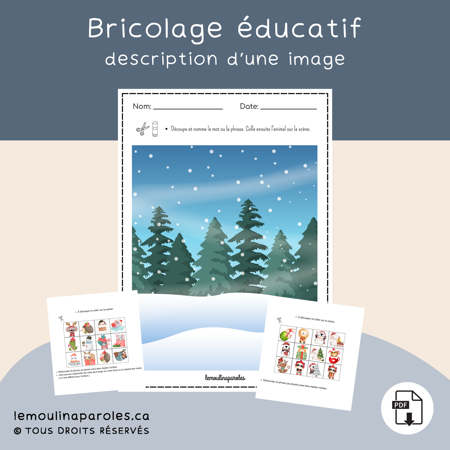 bricolage Scène d'hiver - polysyllabes