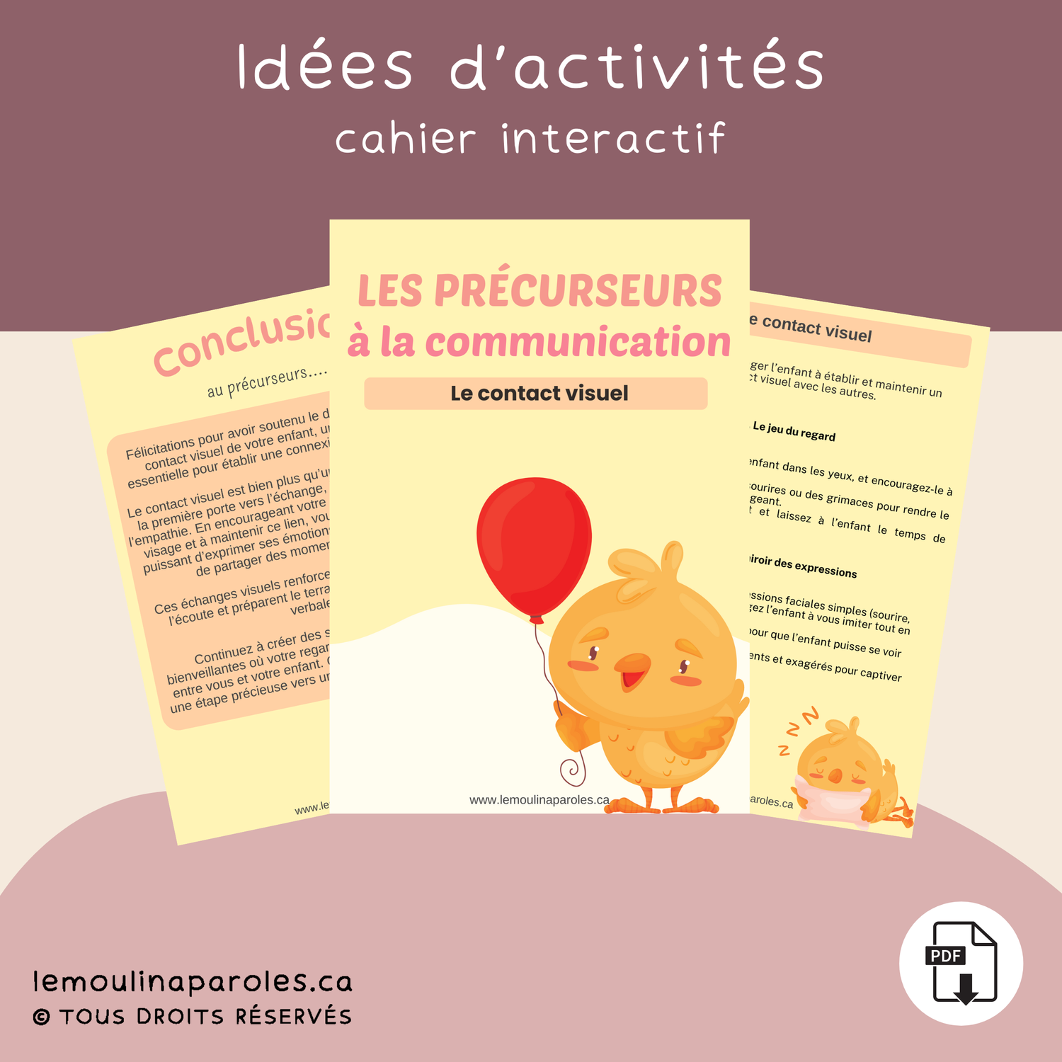Cahier de précurseur à la communication – Le contact visuel