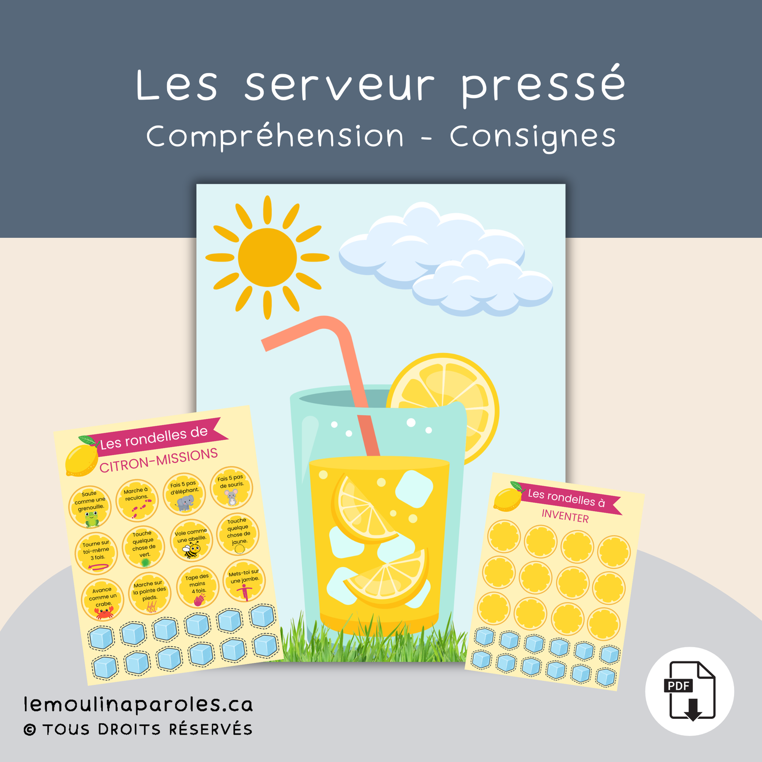 Jeu de missions motrices où les enfants gagnent des glaçons en réalisant des consignes amusantes.
