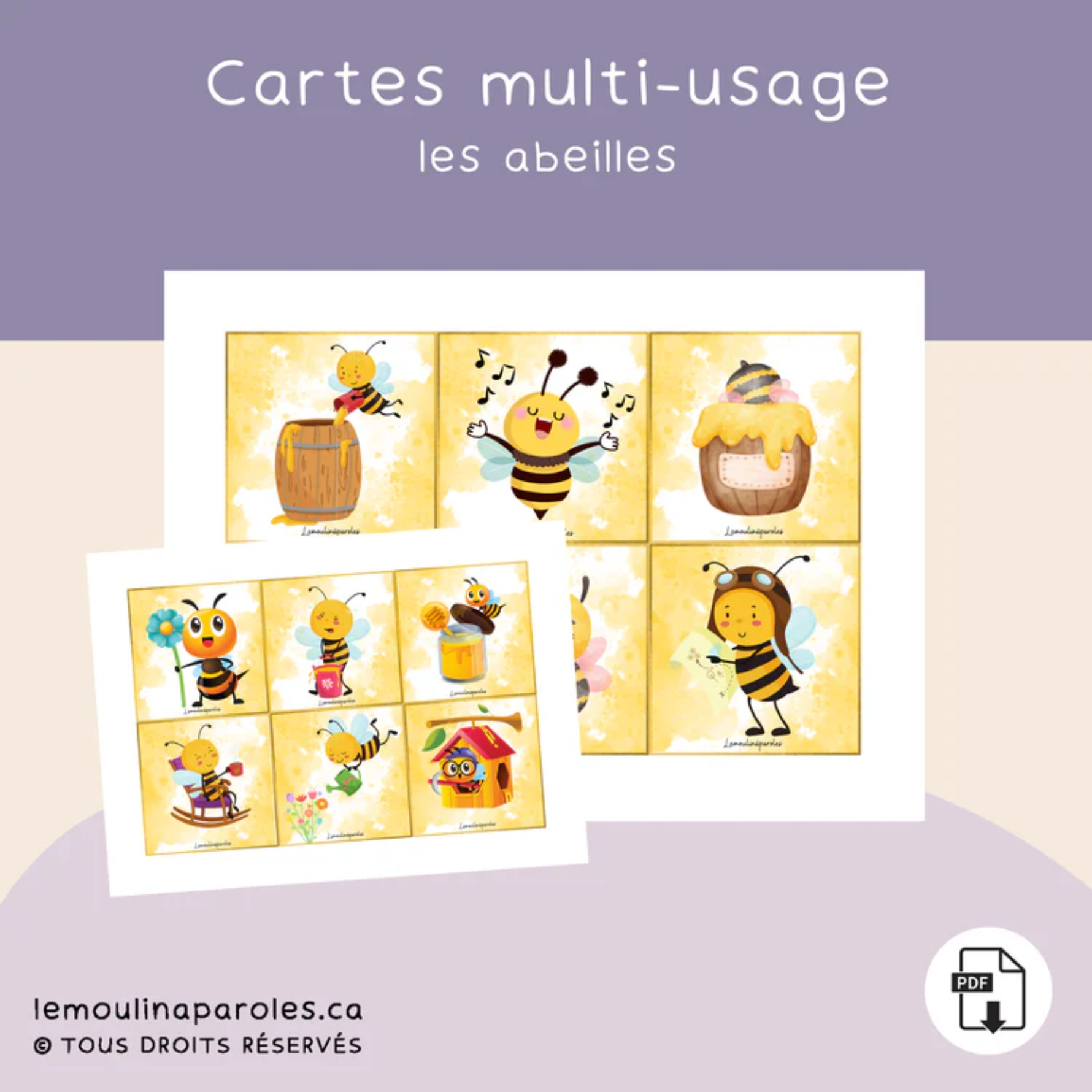 Cartes vocabulaire abeilles stimulation du langage enfant