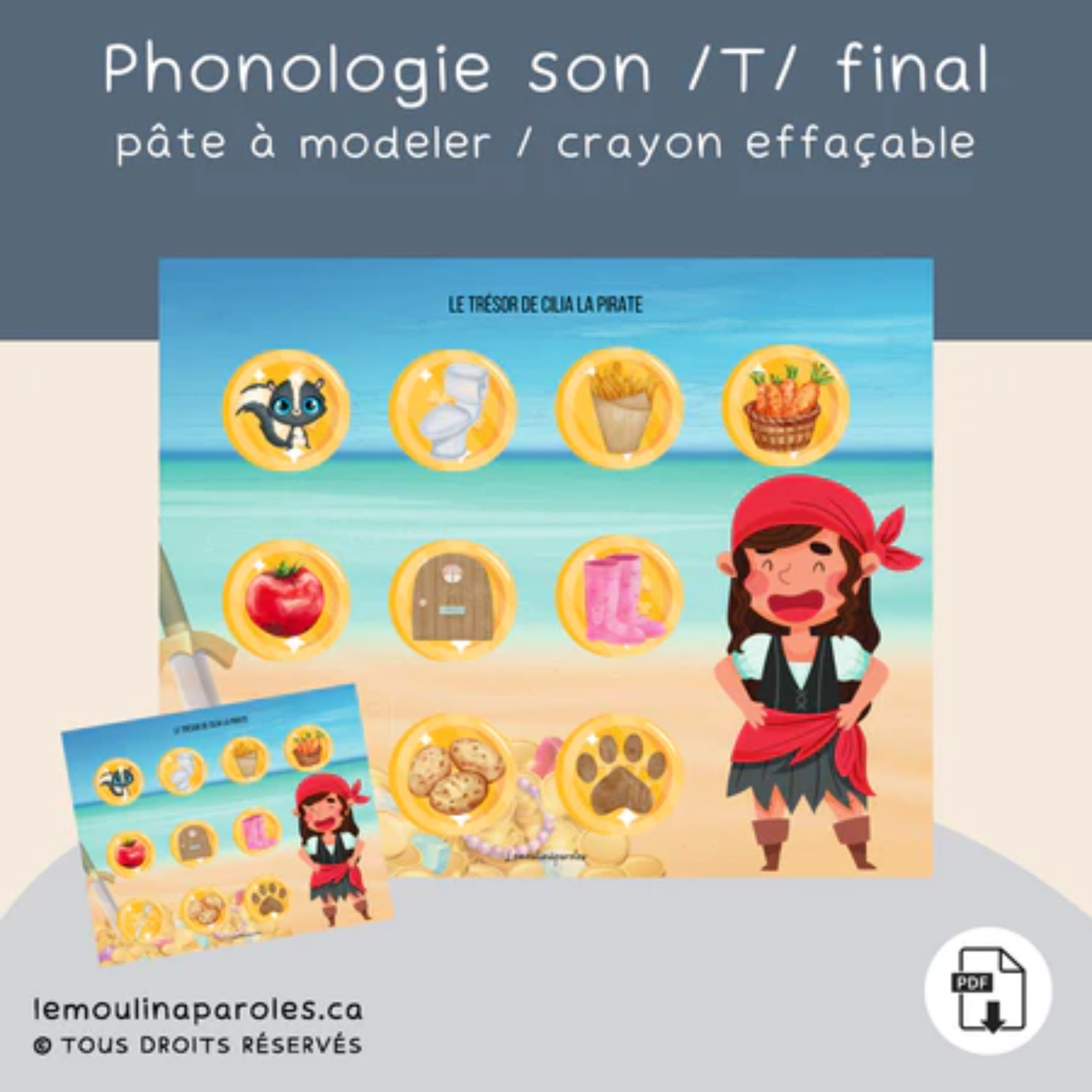 Trousse langage thème pirates pour enfants préscolaires avec activités éducatives imprimables
