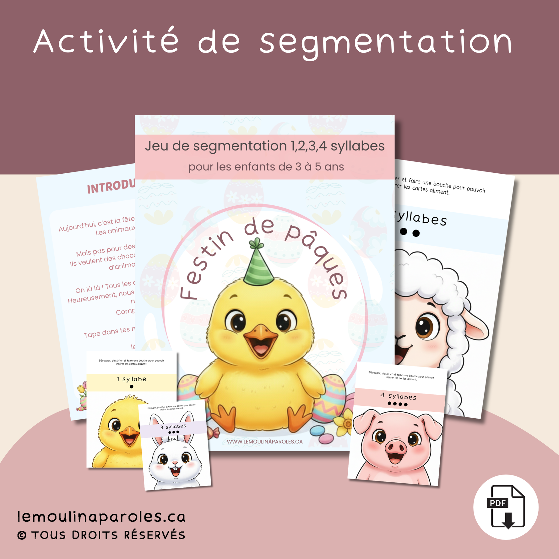 jeu segmentation syllabes activité orthophonie enfant