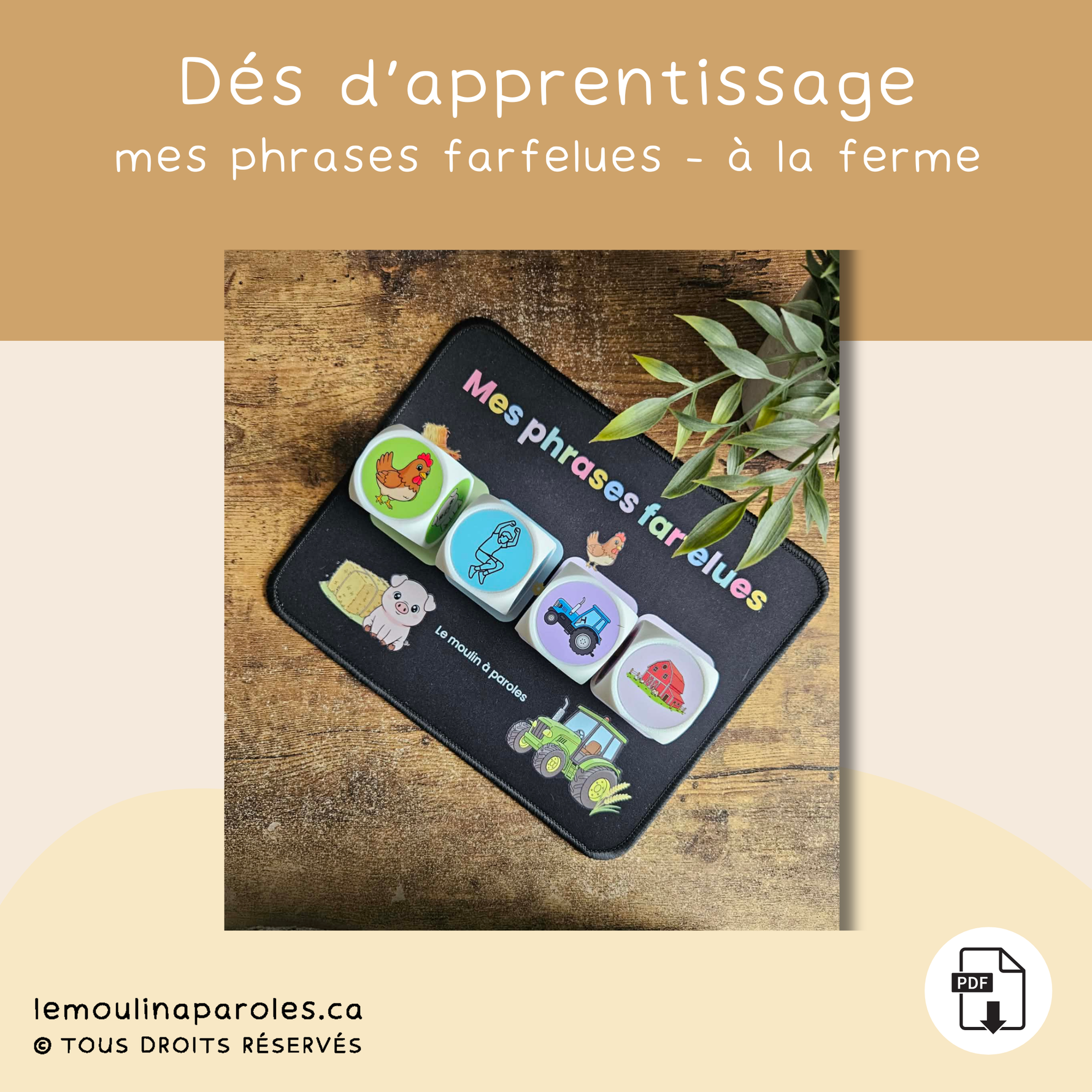 Mes phrases farfelues – Dés éducatifs pour travailler la structure de phrase | Orthophonie & Langage