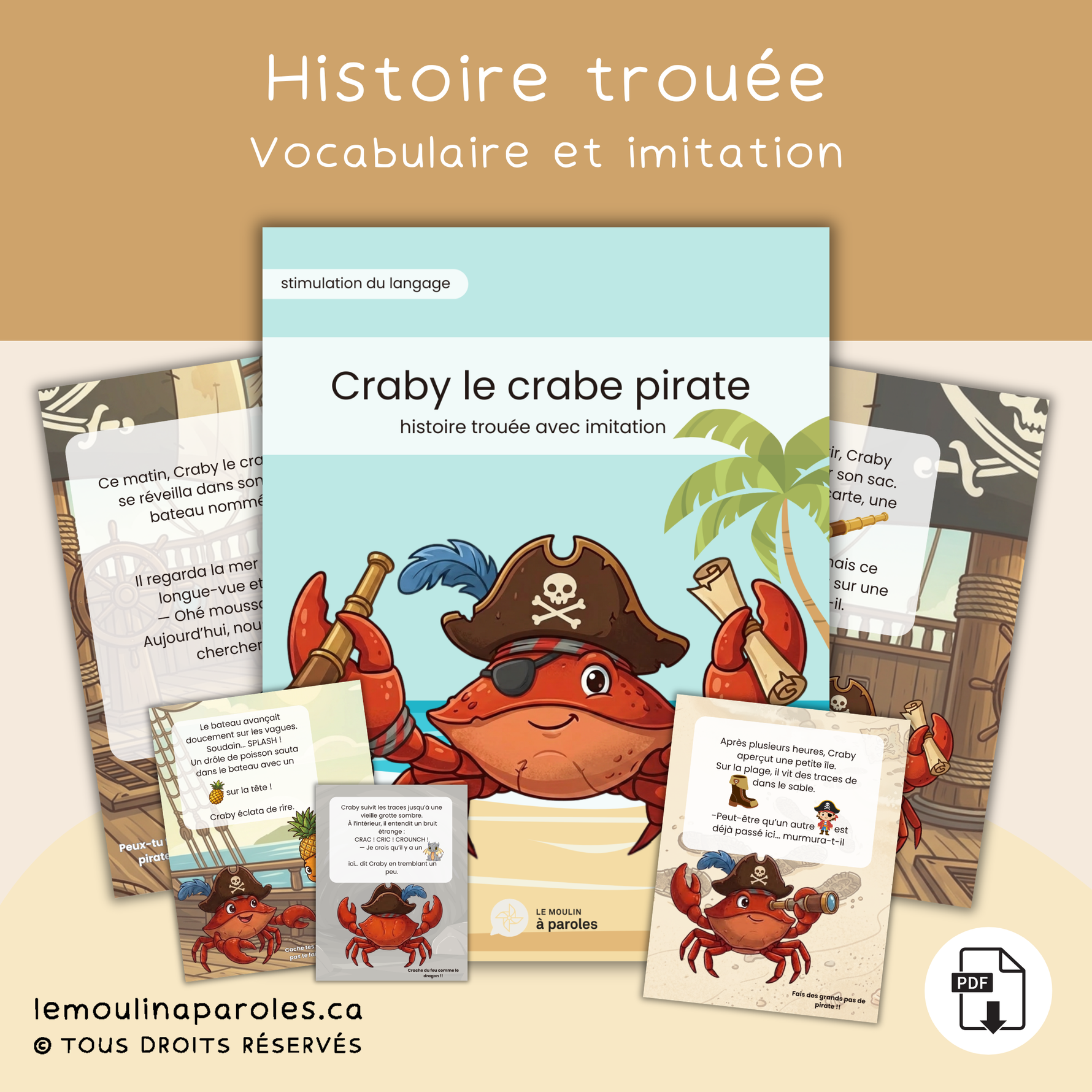 Trousse imprimée clé en main de stimulation du langage avec activités éducatives pour enfants – Le Moulin à Paroles