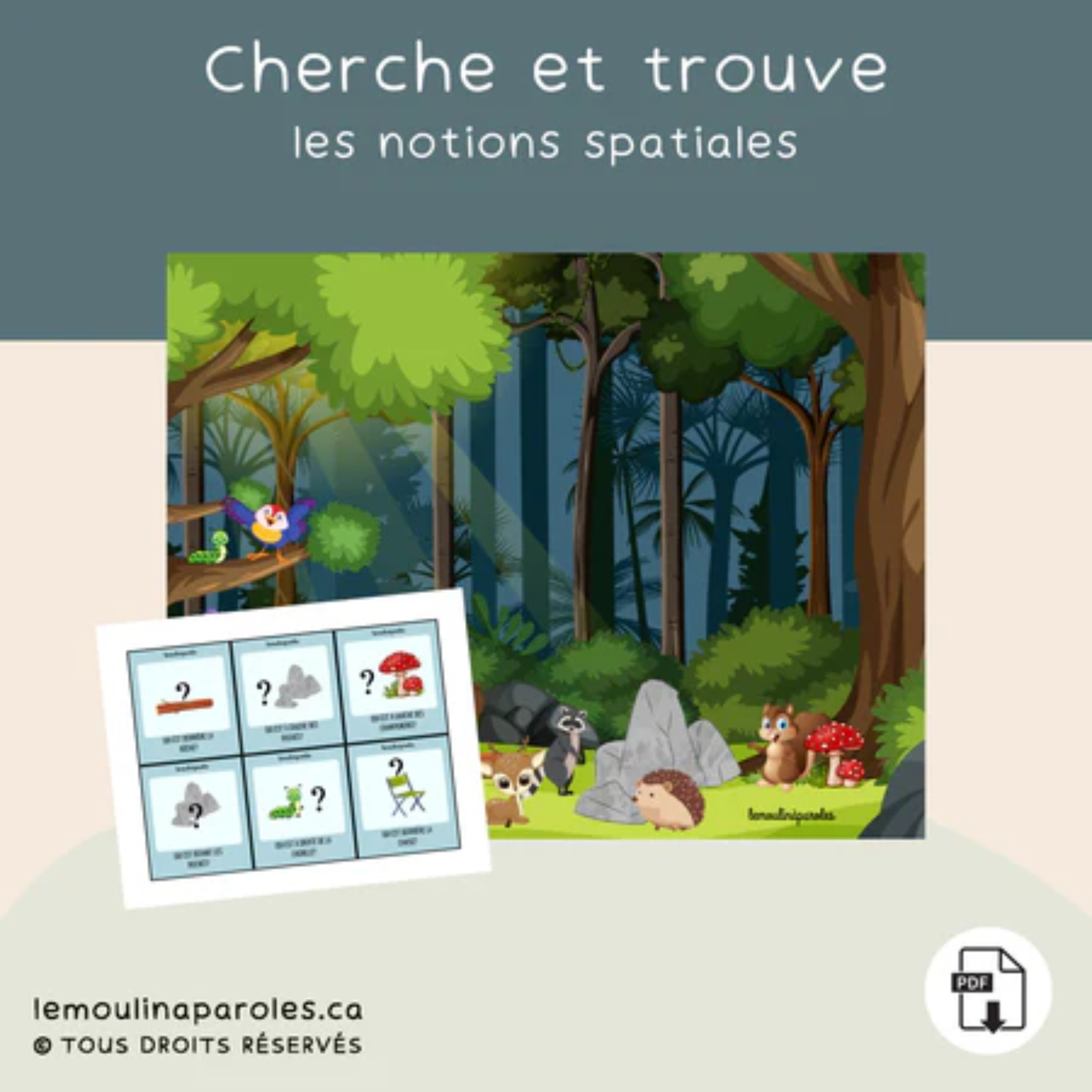 Trousse langage forêt pour enfants avec activités éducatives imprimables sur les animaux