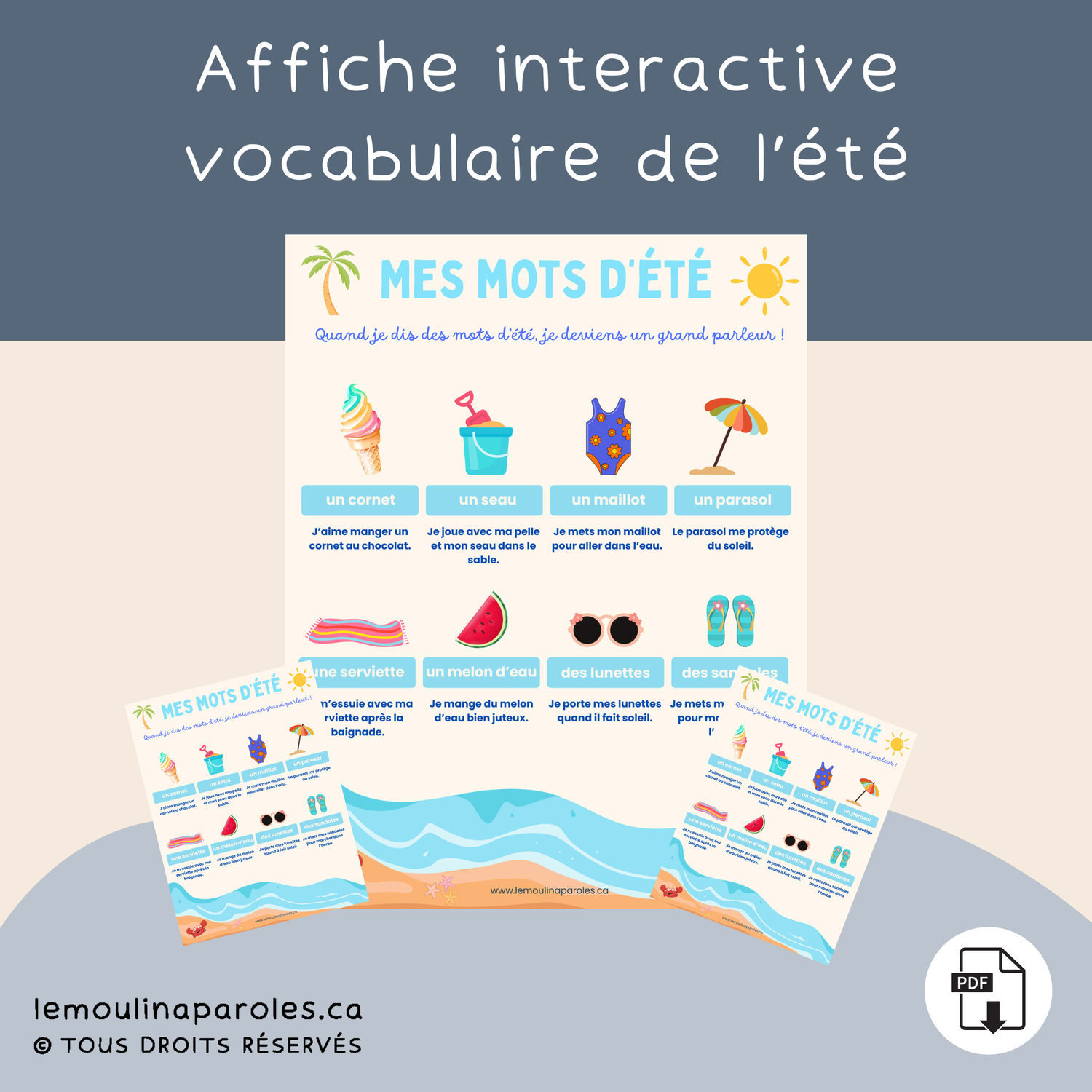 Affiche éducative – Mes mots d’été