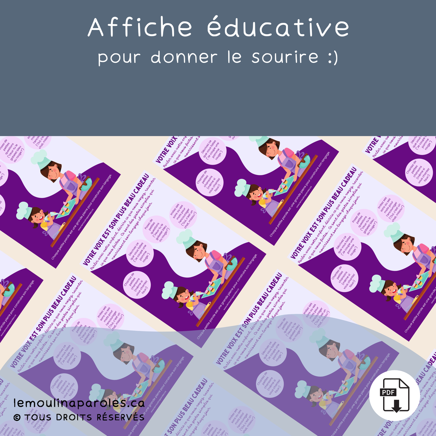 Affiche à imprimer – Votre voix est son plus beau cadeau