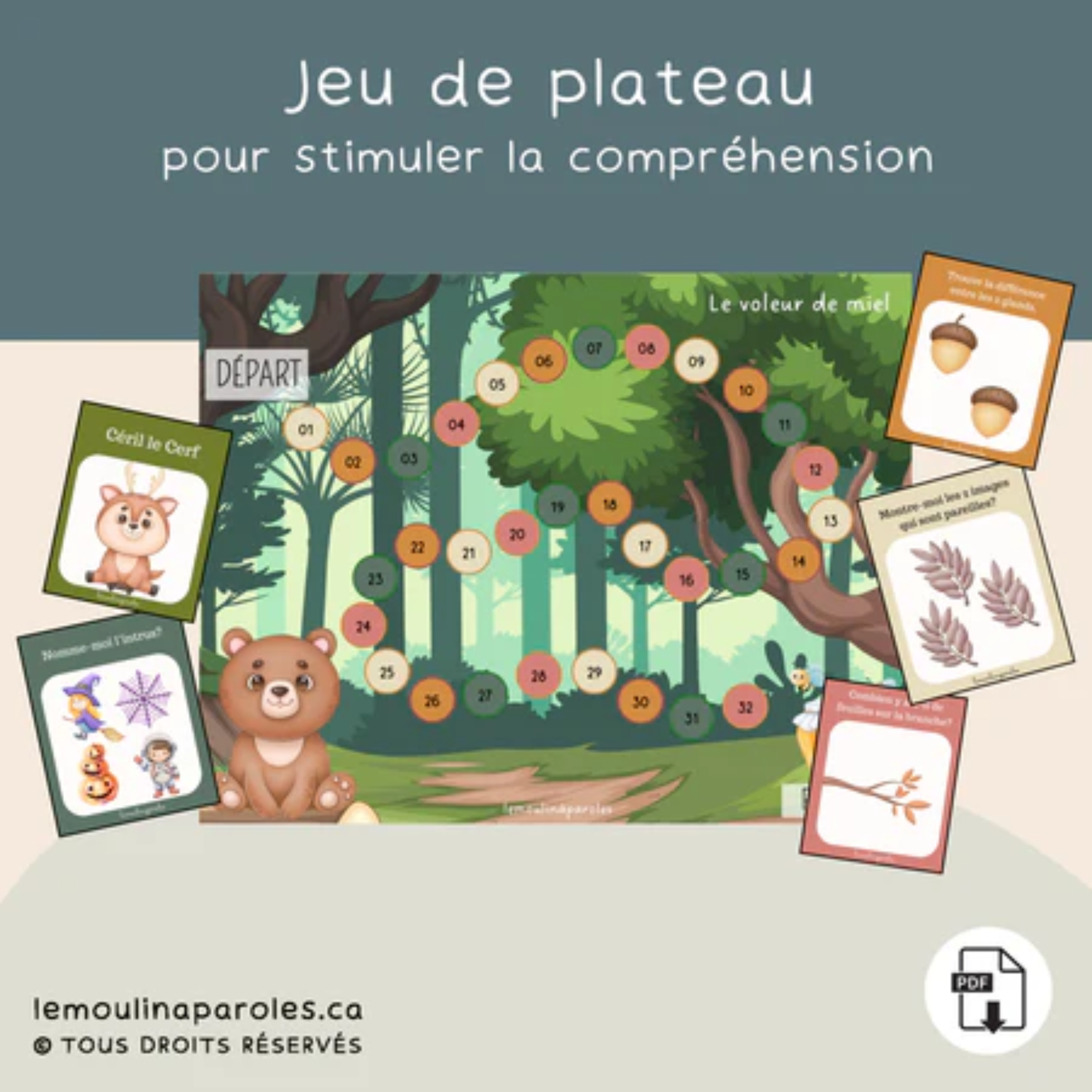 Trousse langage forêt pour enfants avec activités éducatives imprimables sur les animaux
