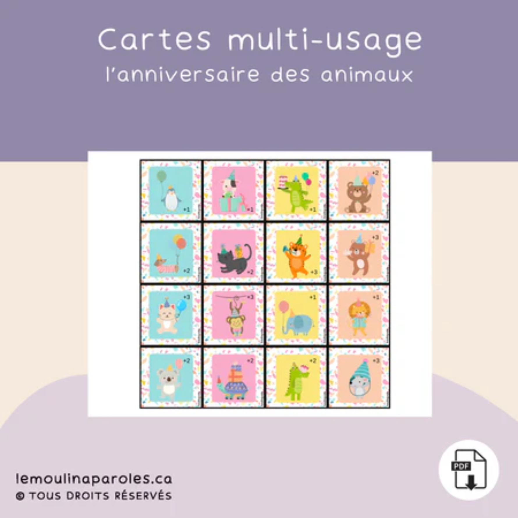 Jeux éducatifs vocabulaire anniversaire enfant