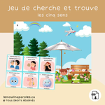 Trousse langage enfants les 5 sens avec activités éducatives PDF incluant jeux d’association, phrases et vocabulaire
