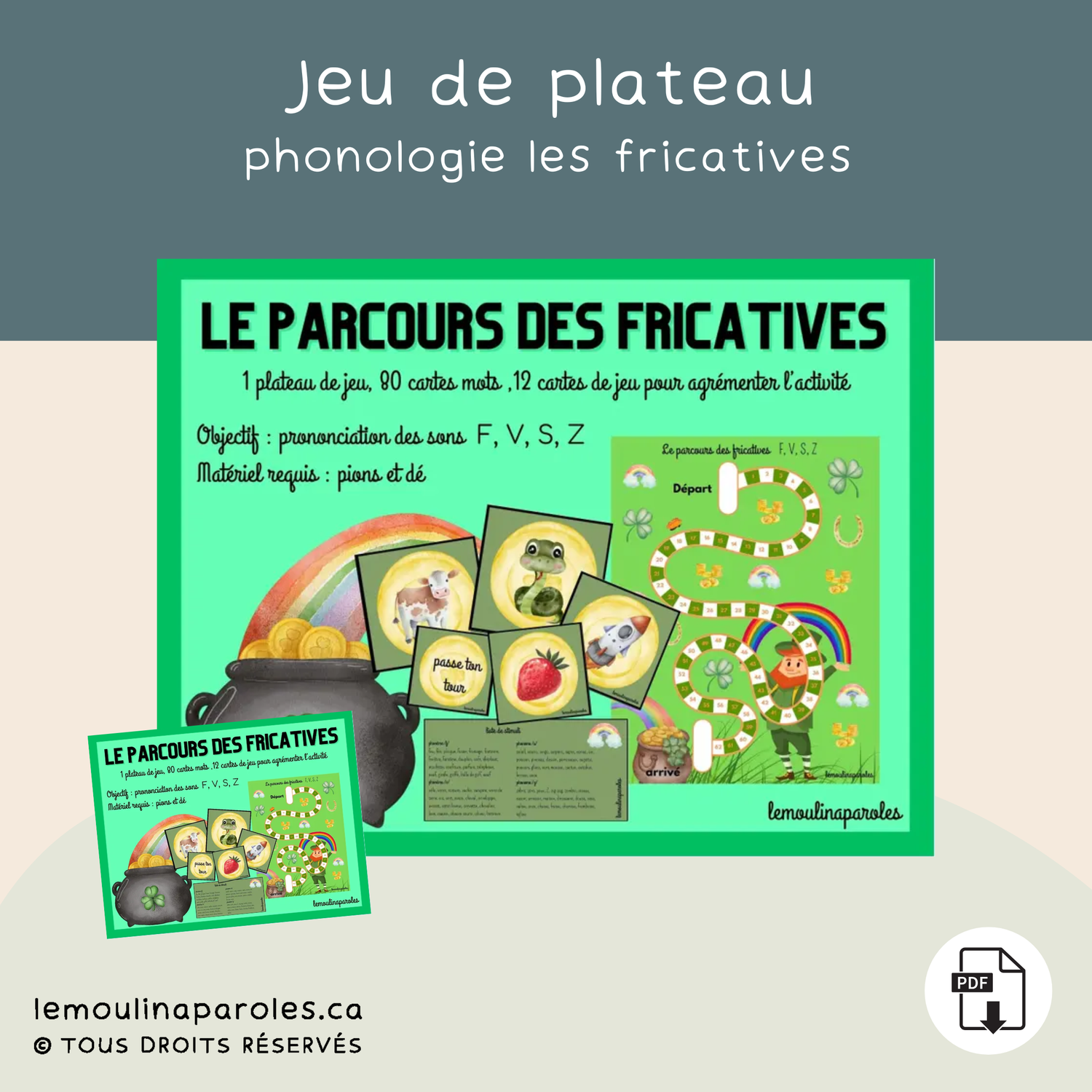 Jeu de plateau du farfadet prononciation des fricatives
