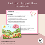 Jeu éducatif printemps enfants questions et phrases complètes