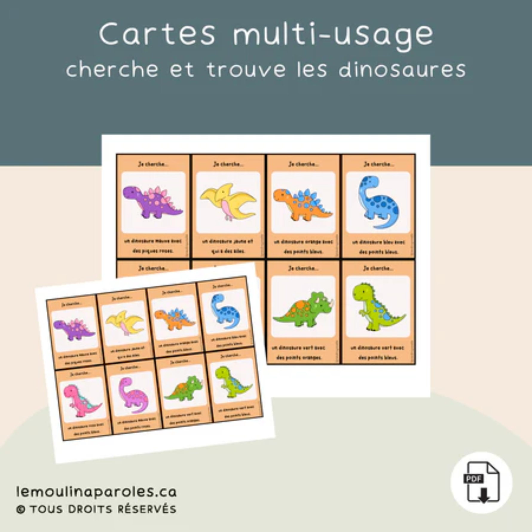 Activités préscolaire dinosaures langage