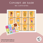 Jeu contraires enfants matériel orthophonie crème glacée