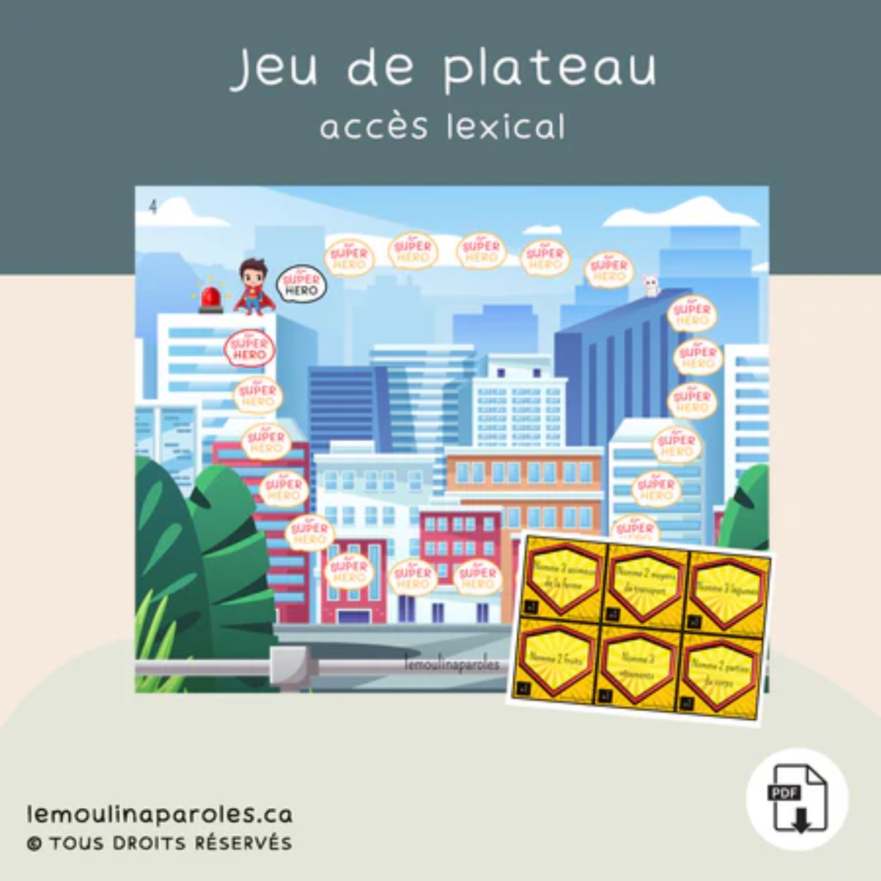 Trousse langage super-héros pour enfants avec activités éducatives imprimables préscolaire