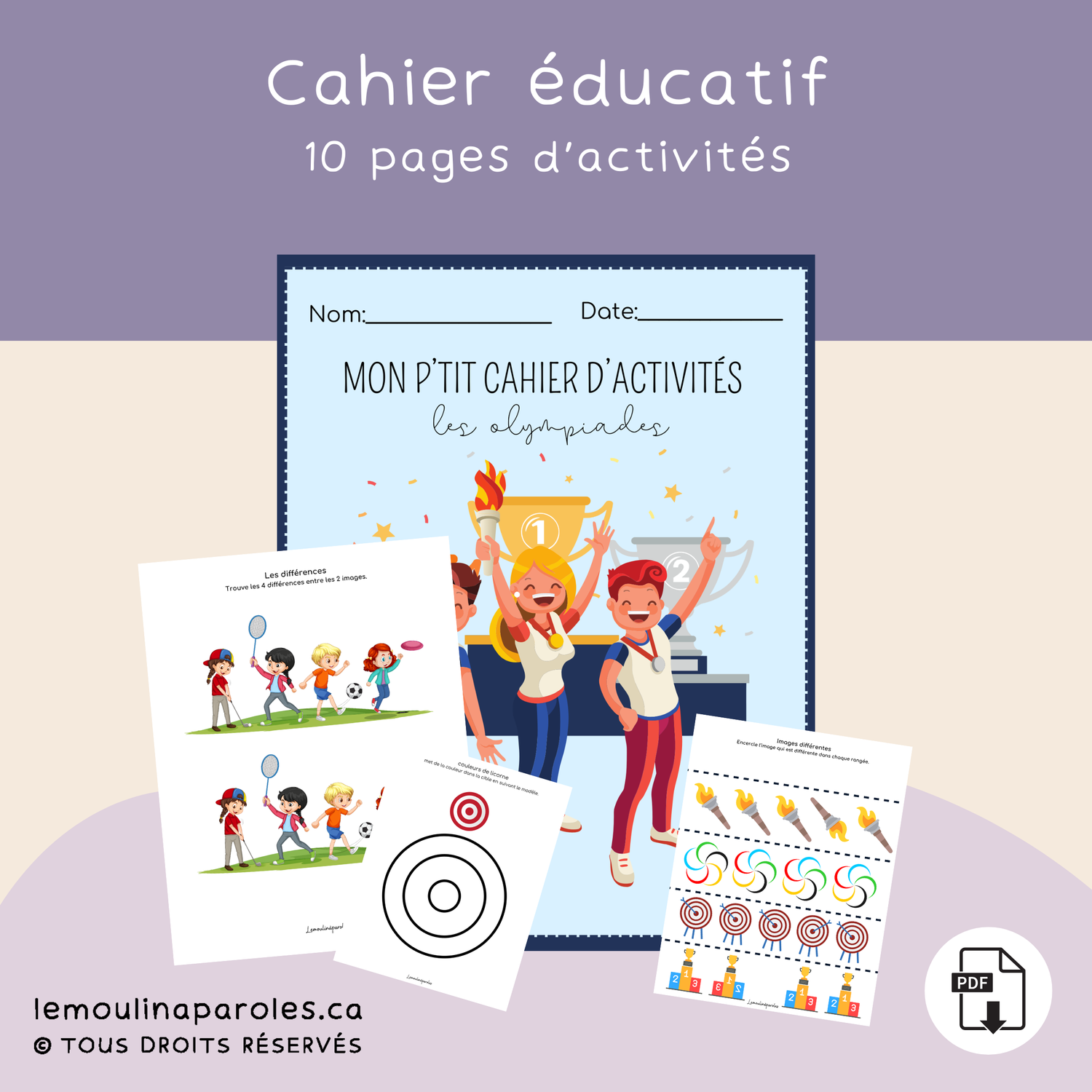 Cahier d'activités - les olympiades