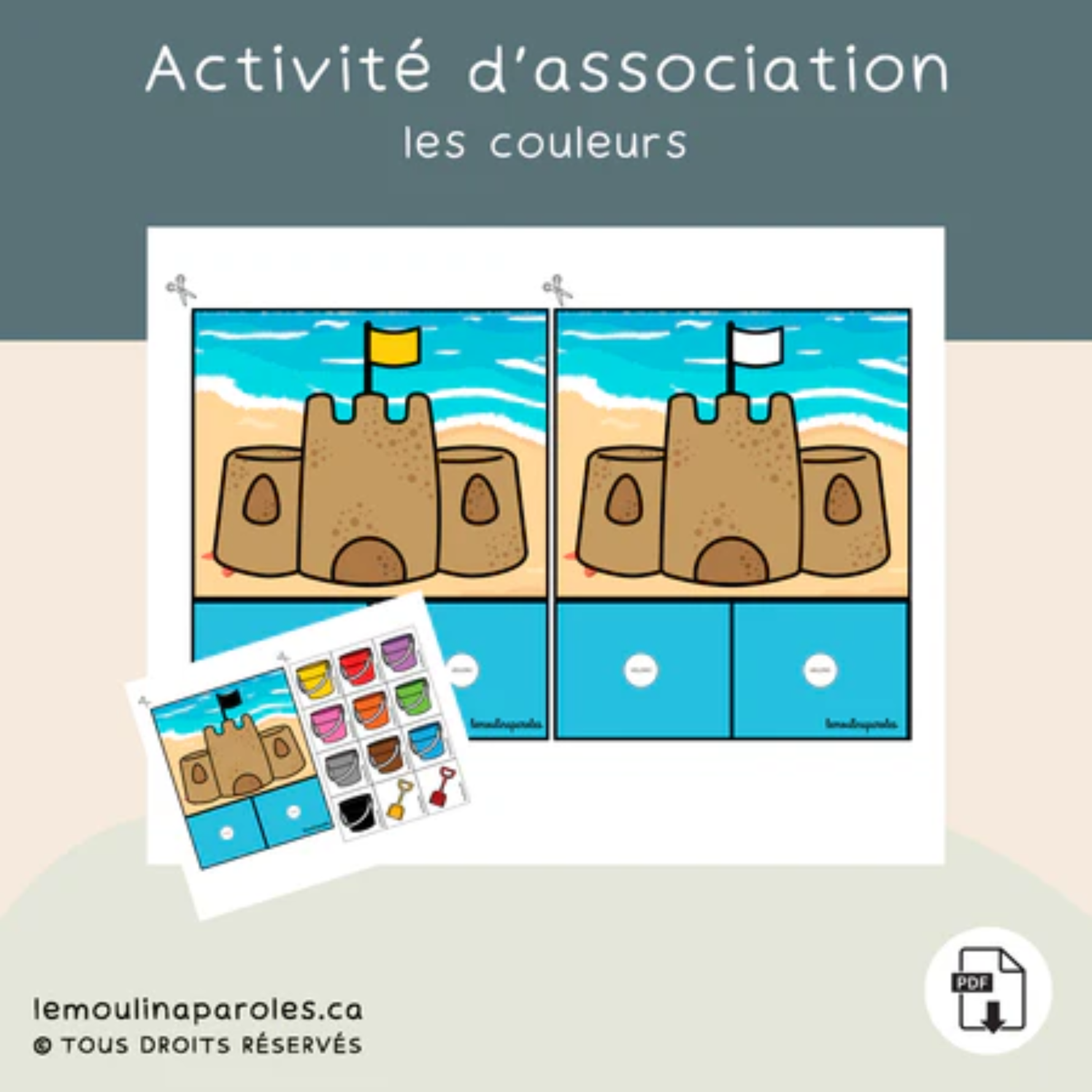 Trousse langage à la plage avec activités éducatives imprimables pour enfants