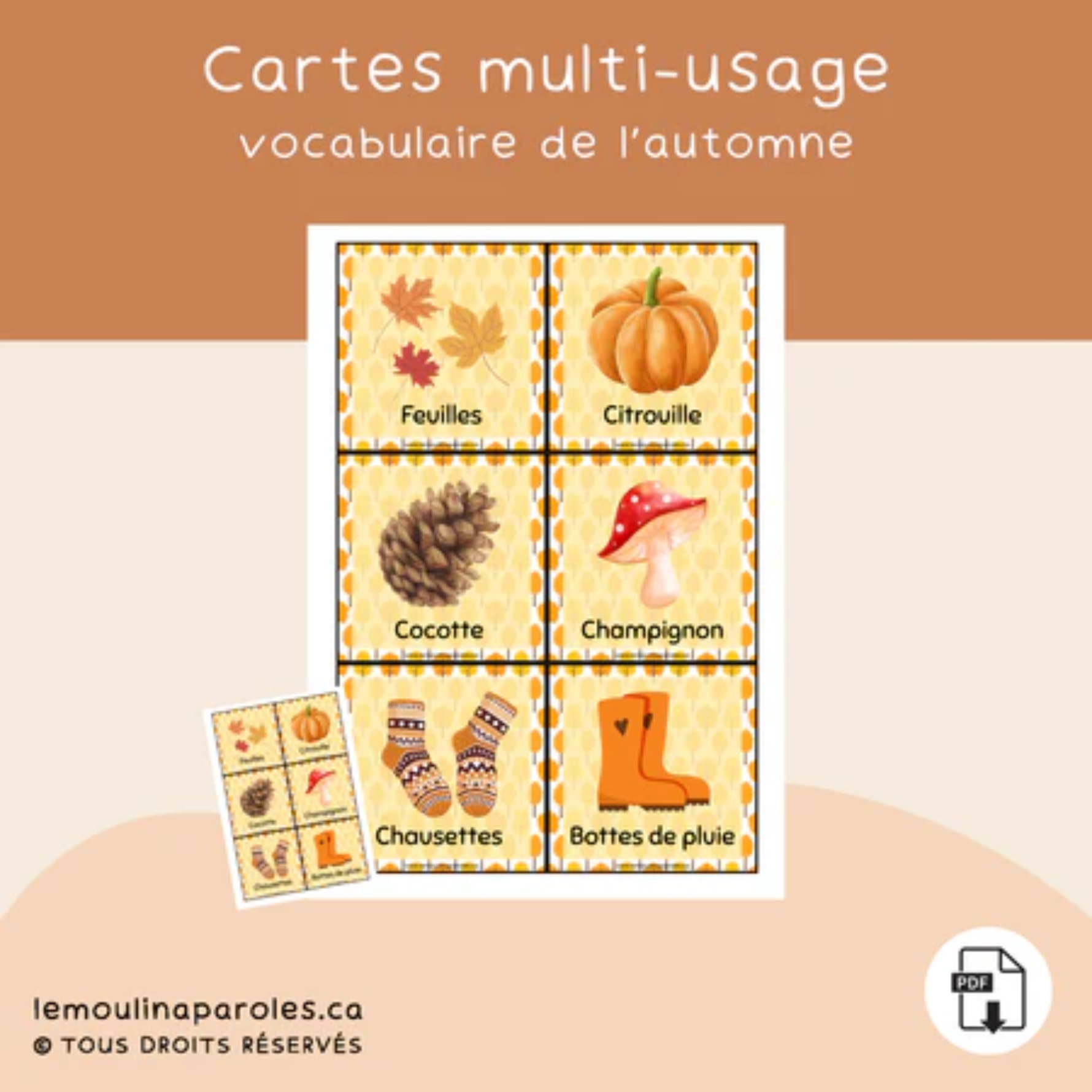 Trousse langage automne pour enfants avec activités éducatives imprimables