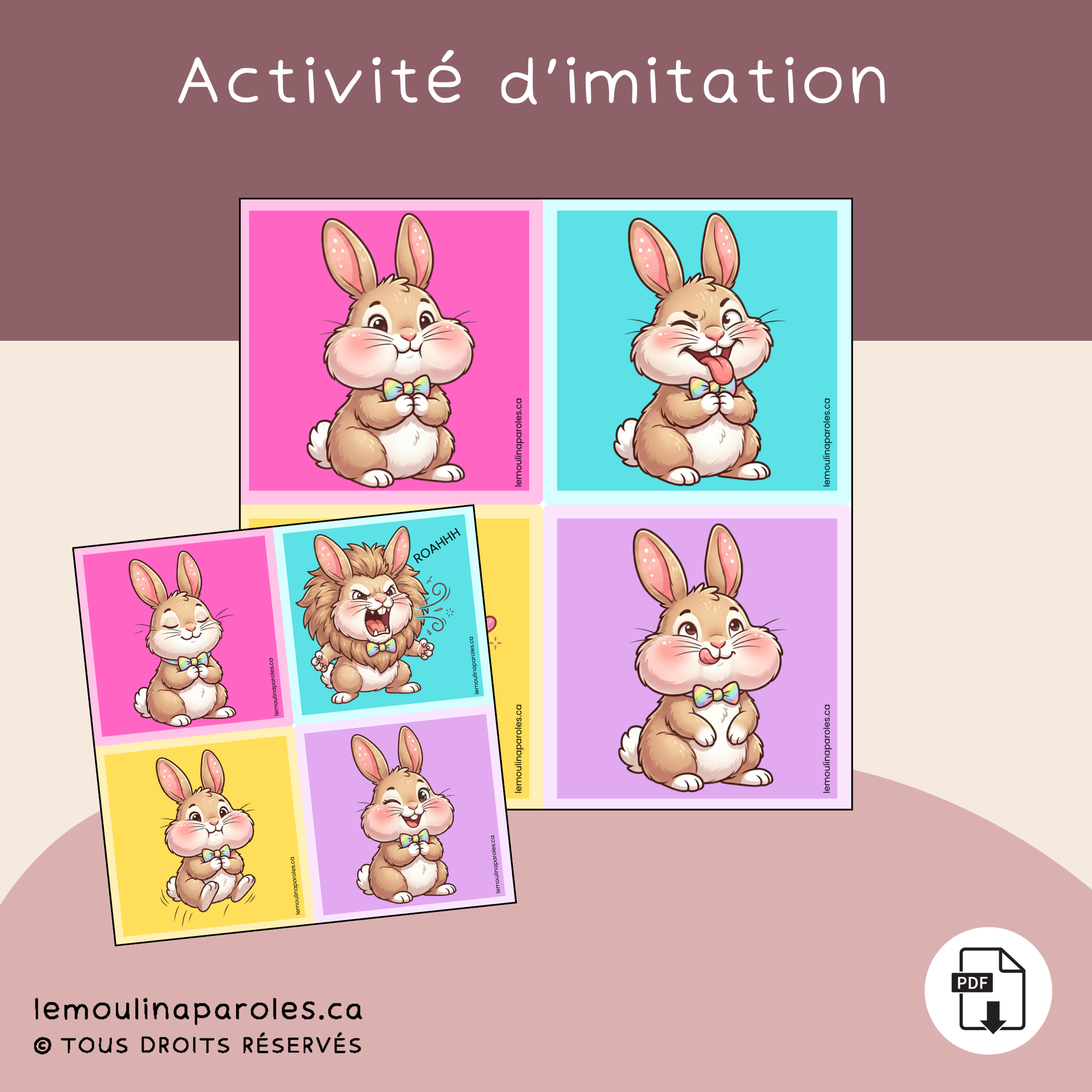 cartes imitation expressions activité langage préscolaire