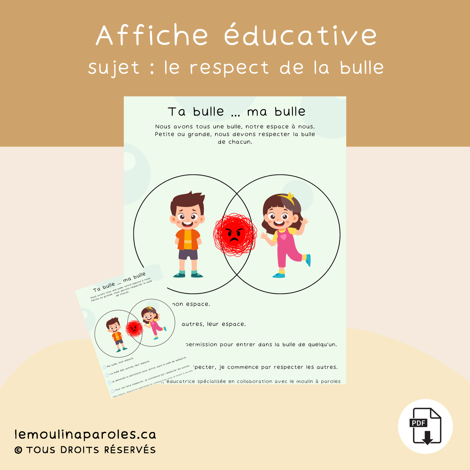 Affiche éducative – Ma bulle, ta bulle