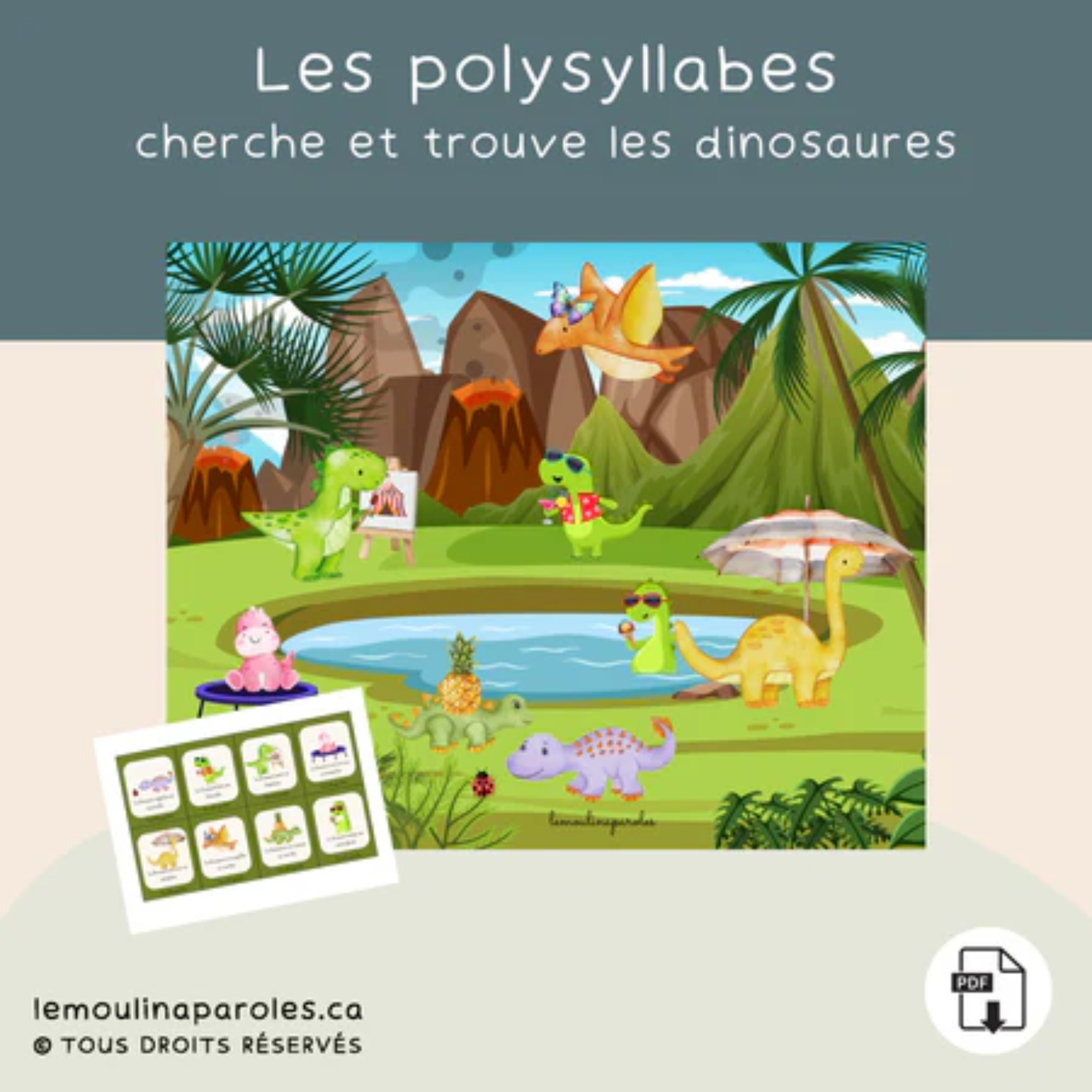 Activités préscolaire dinosaures langage