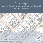Coloriage éducatif pour apprendre les formes et les couleurs enfant 3 à 5 ans