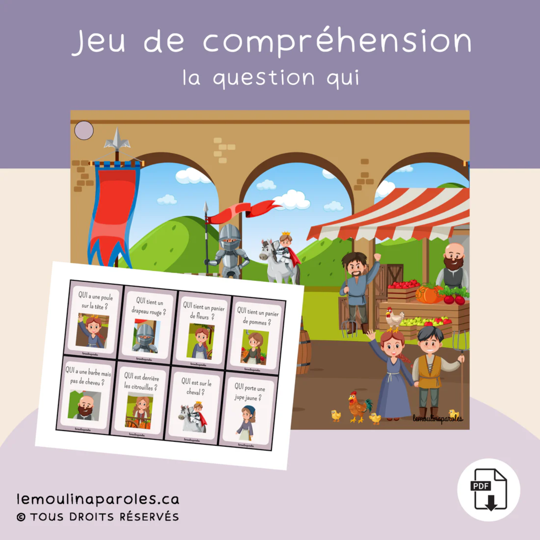 Jeux éducatifs château vocabulaire enfant préscolaire