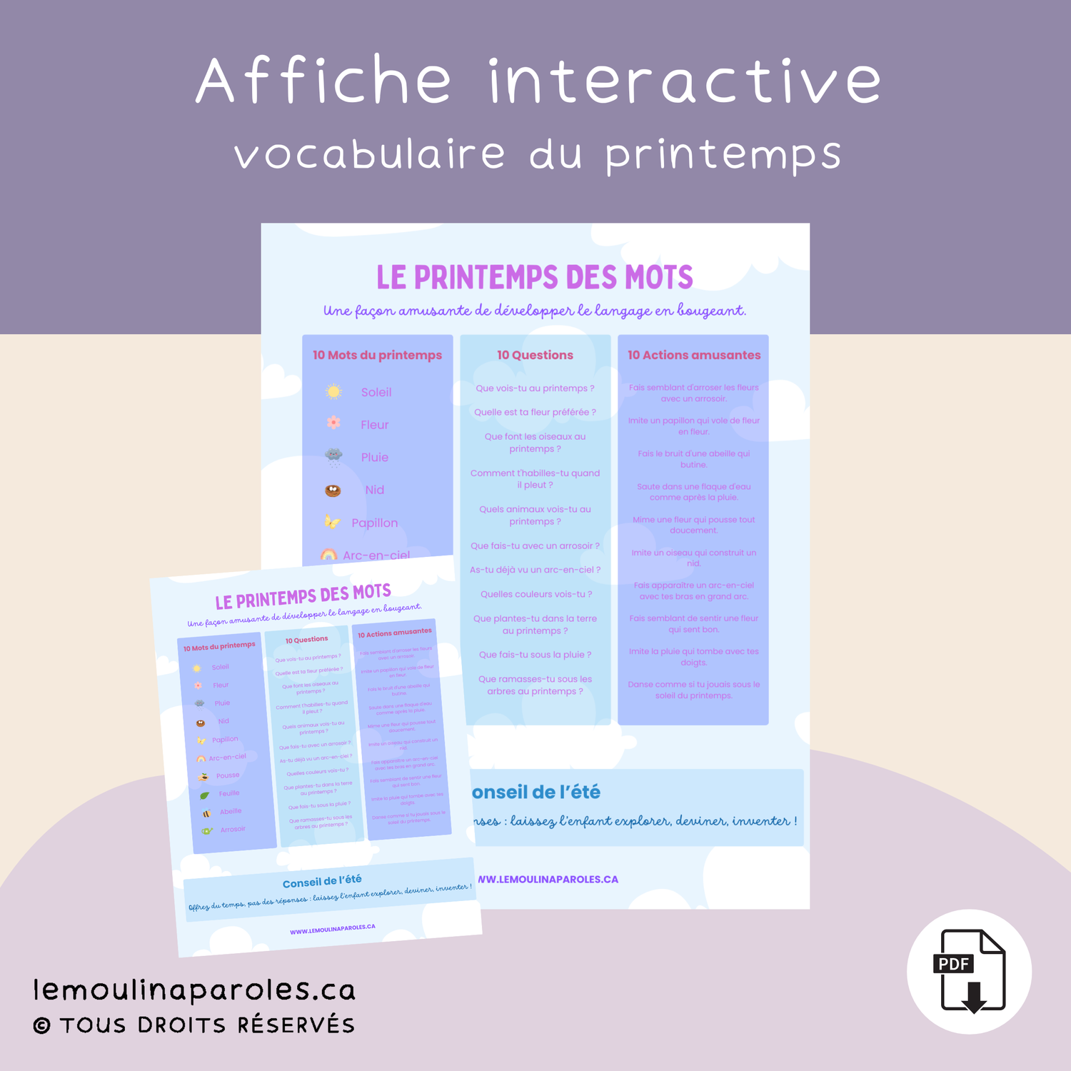 Affiche éducative – Le Printemps des Mots