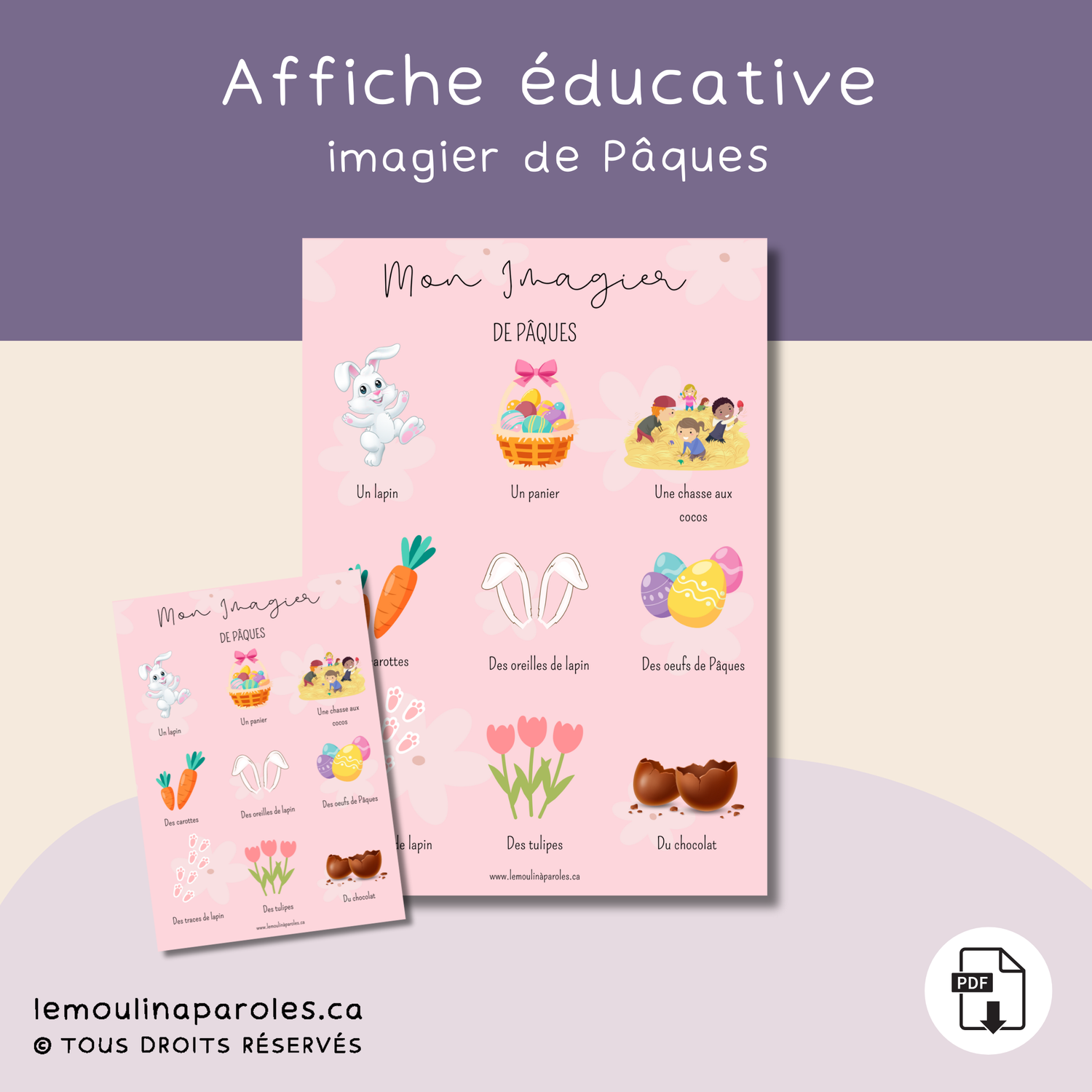 Affiche éducative - imagier de Pâques