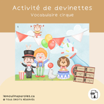 Trousse langage cirque jeux éducatifs enfant PDF