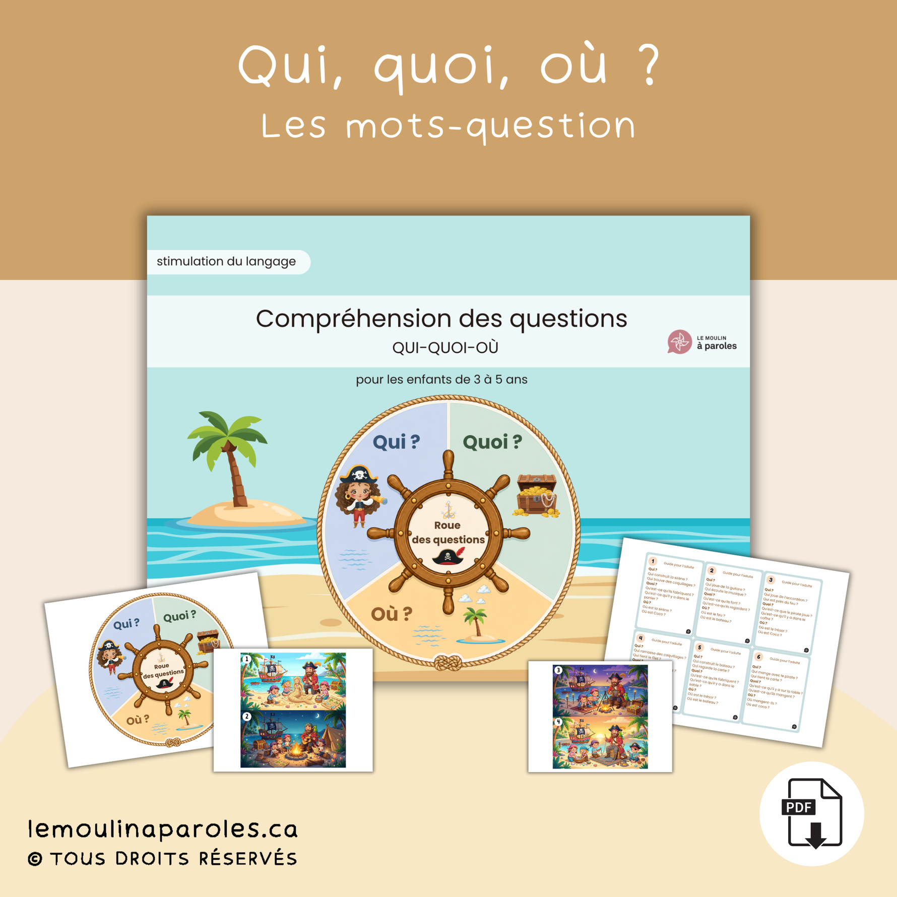 Trousse imprimée clé en main de stimulation du langage avec activités éducatives pour enfants – Le Moulin à Paroles