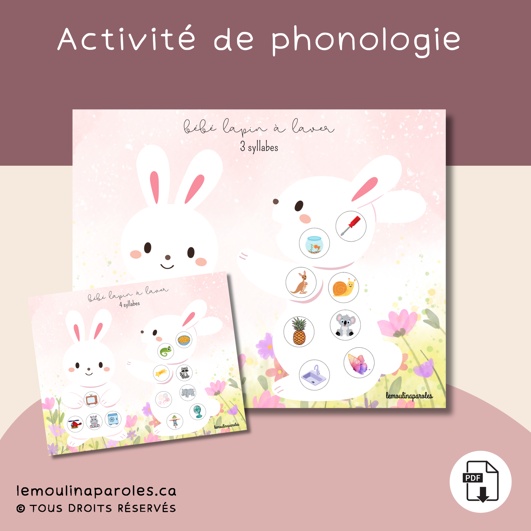 activité phonologie enfant lapin jeu éducatif