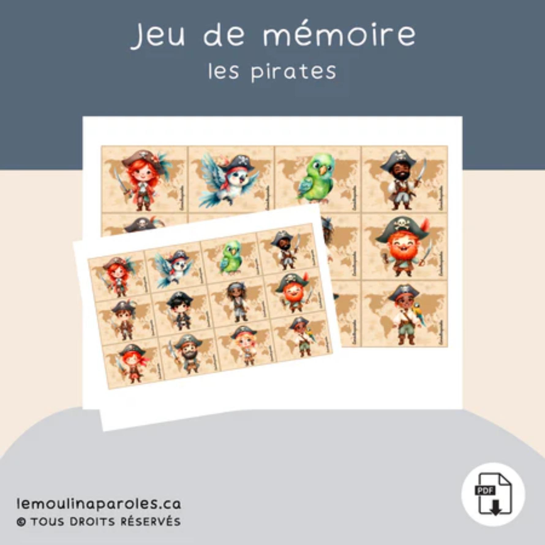 Trousse langage thème pirates pour enfants préscolaires avec activités éducatives imprimables
