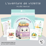 Trousse langage « Les vacances de Violette » comprenant 6 activités éducatives à imprimer pour stimuler le langage des enfants de 3 à 5 ans autour du thème des vacances.