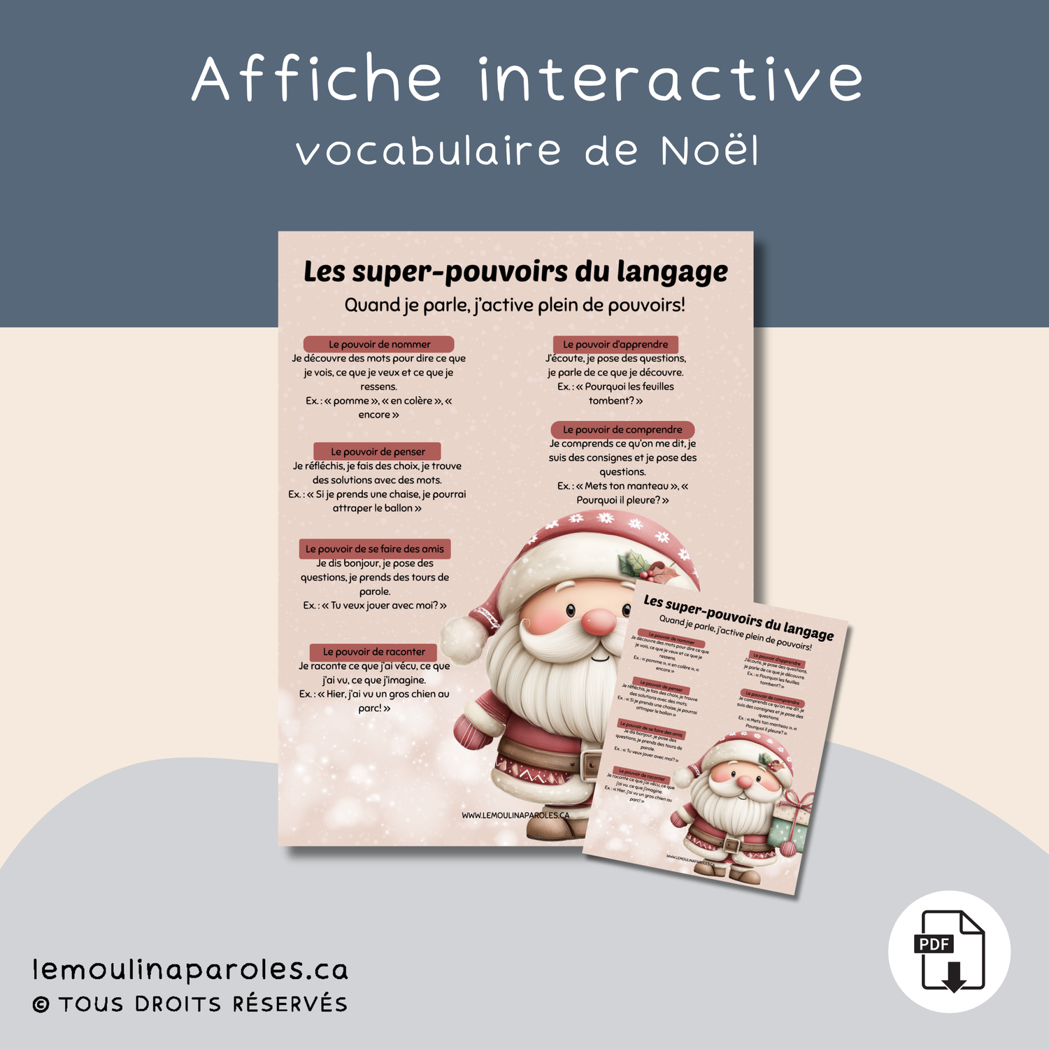 Les super-pouvoirs du langage – Affiche éducative à imprimer