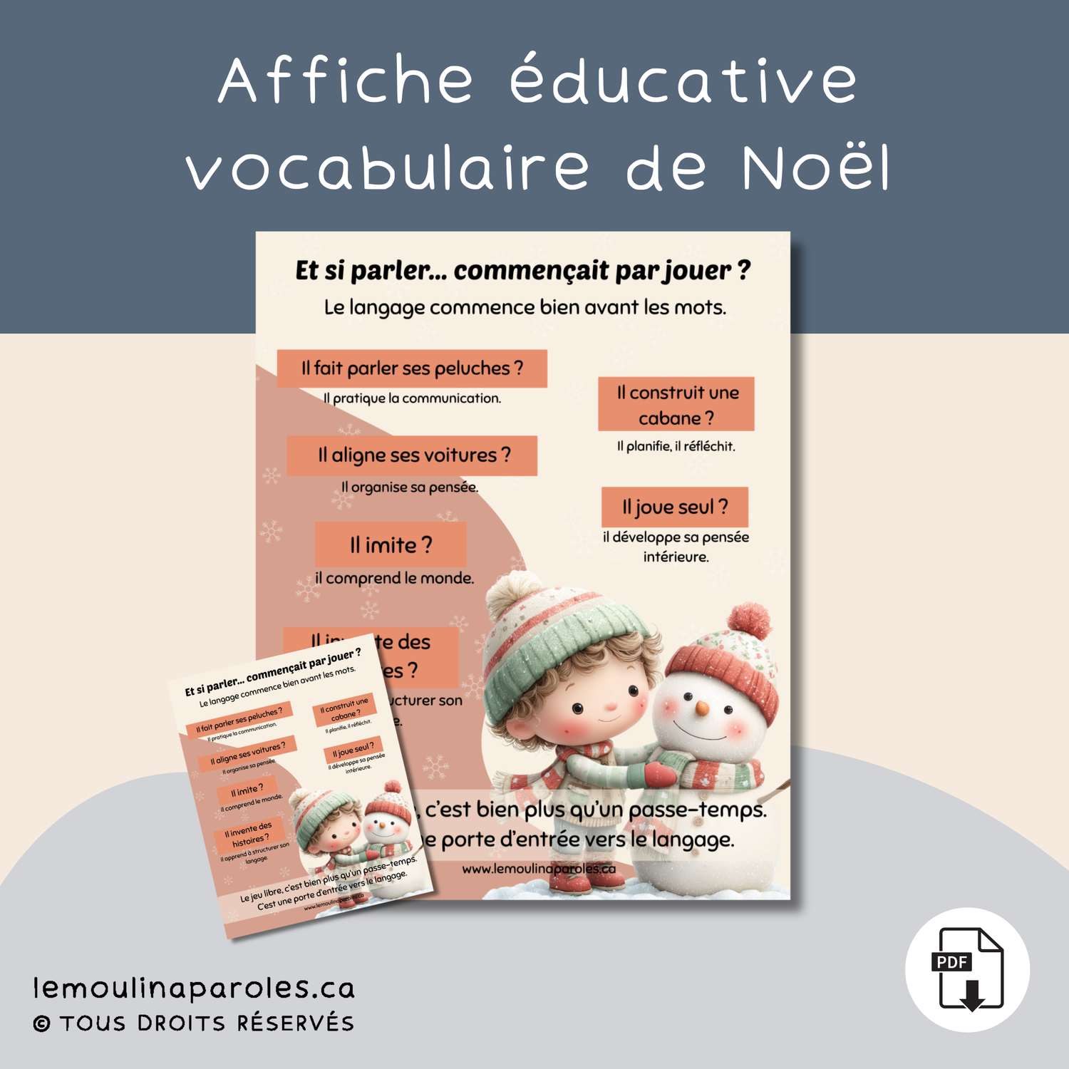 Et si parler… commençait par jouer ? – Affiche éducative à imprimer