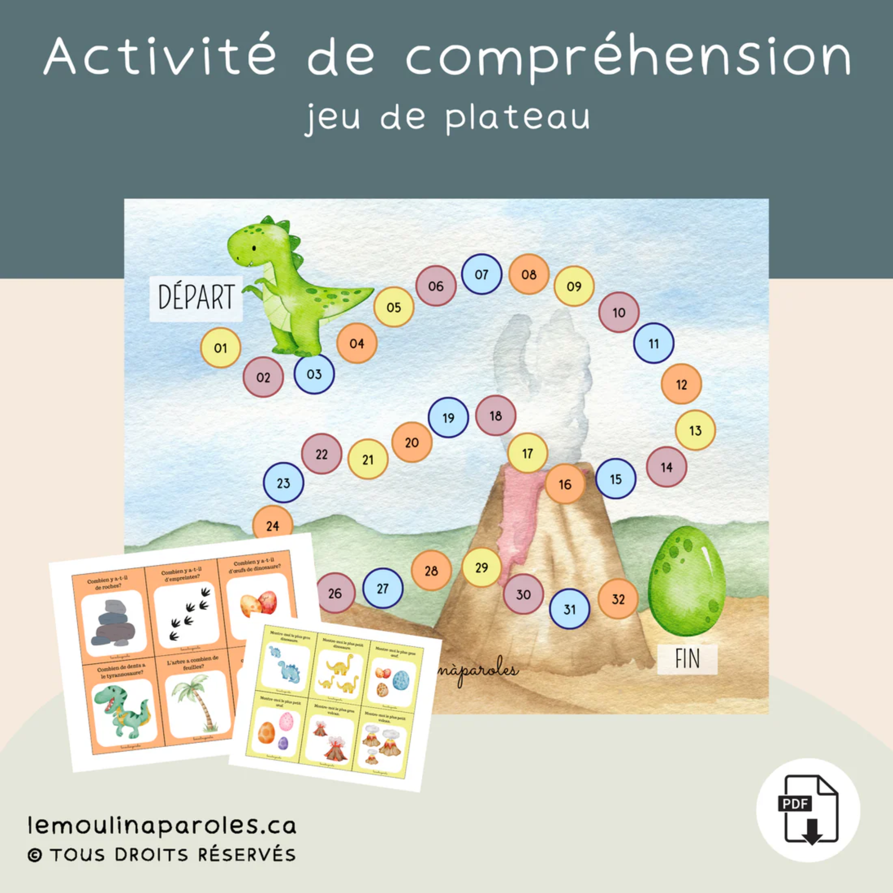Activités préscolaire dinosaures langage