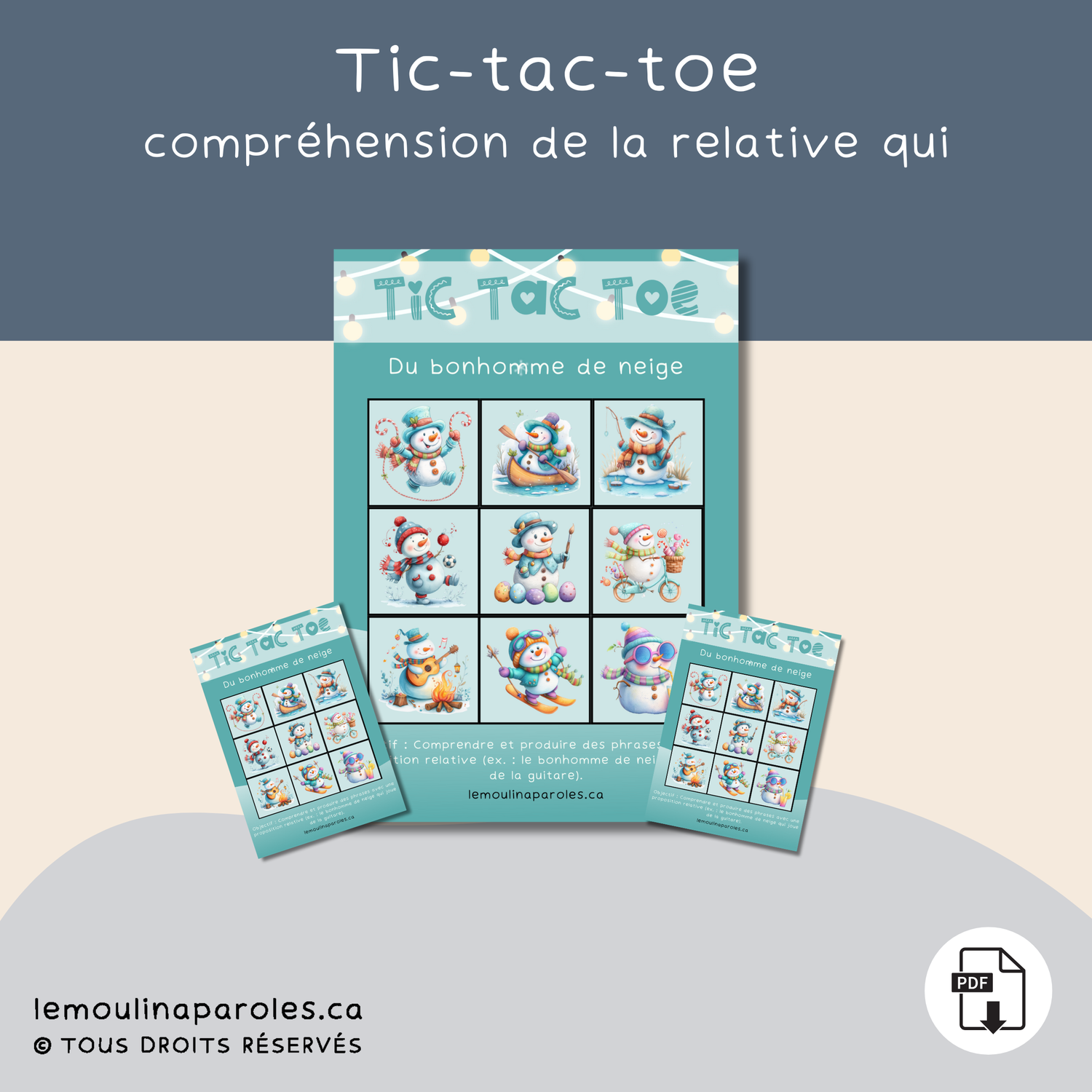 TIC TAC TOE - LES ACTIVITÉS D'HIVER