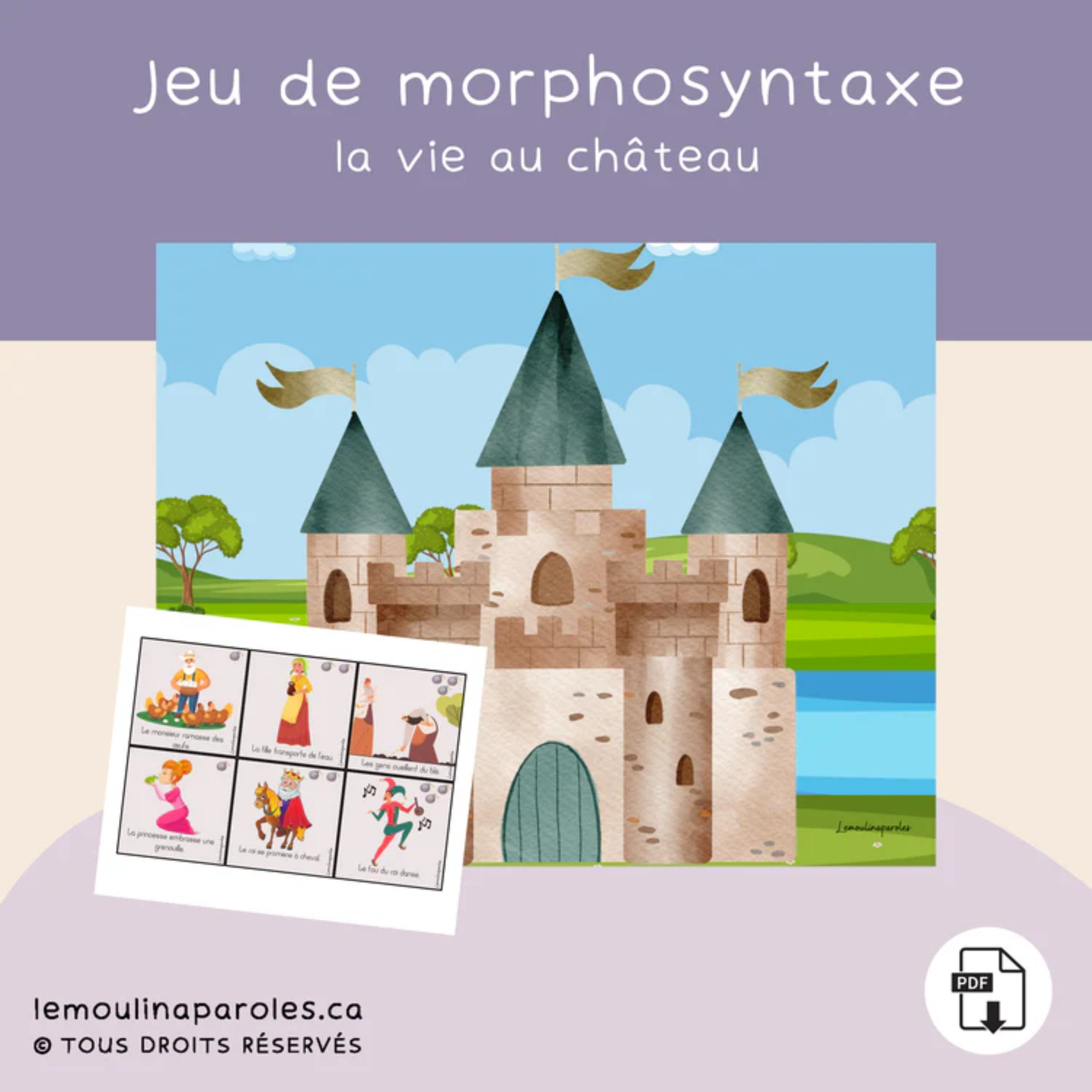 Jeux éducatifs château vocabulaire enfant préscolaire