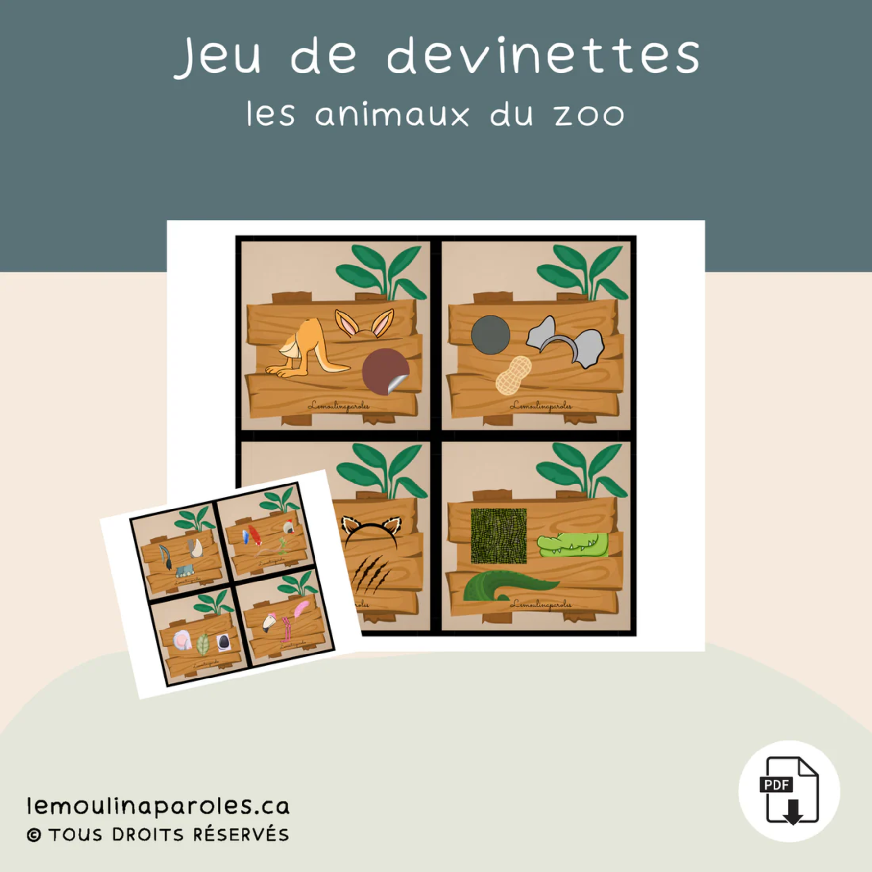 Activités langage préscolaire thème animaux imprimable