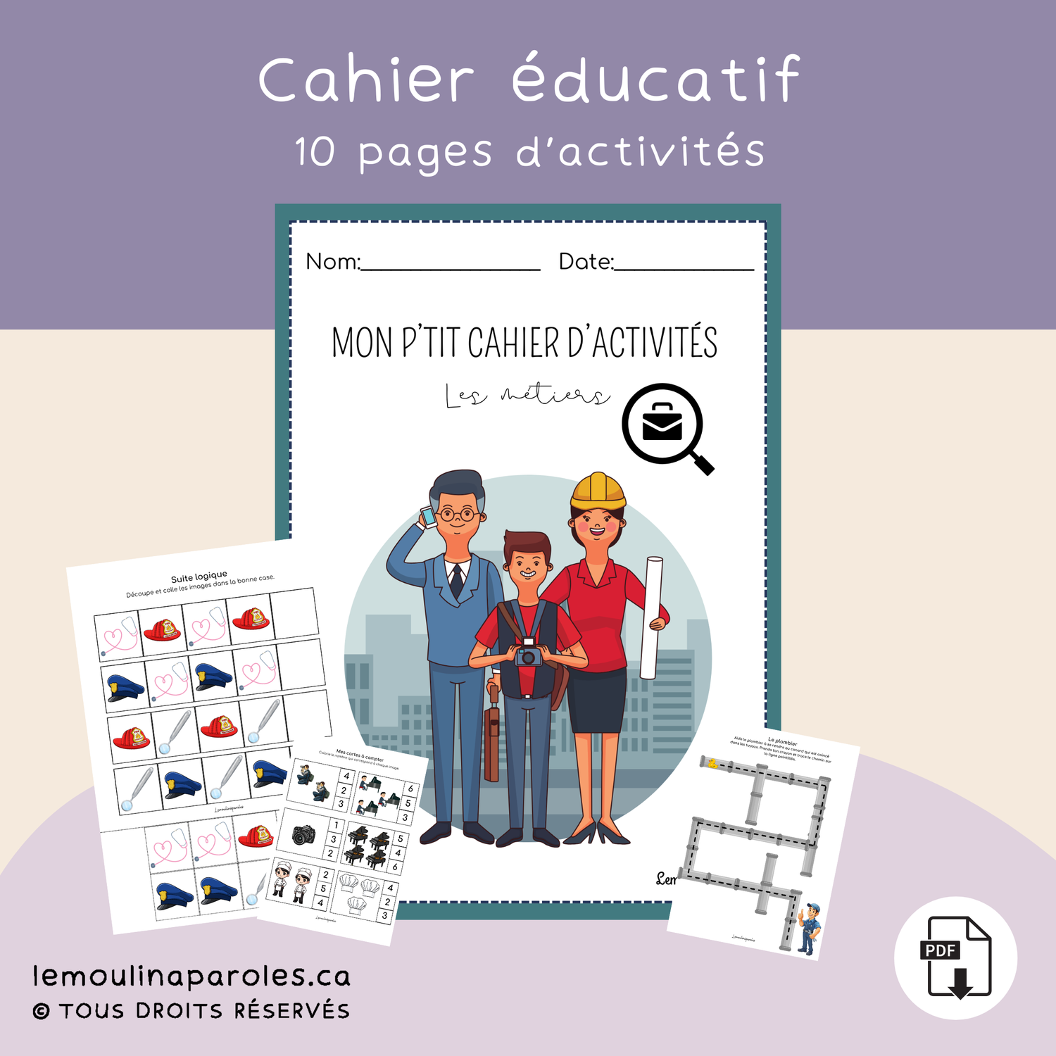 Cahier d'activités - les métiers