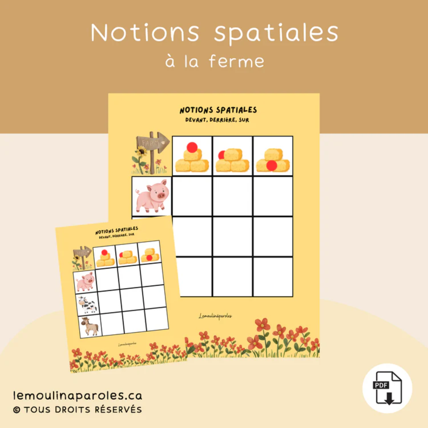 Jeu orthophonie ferme sons CH vocabulaire animaux