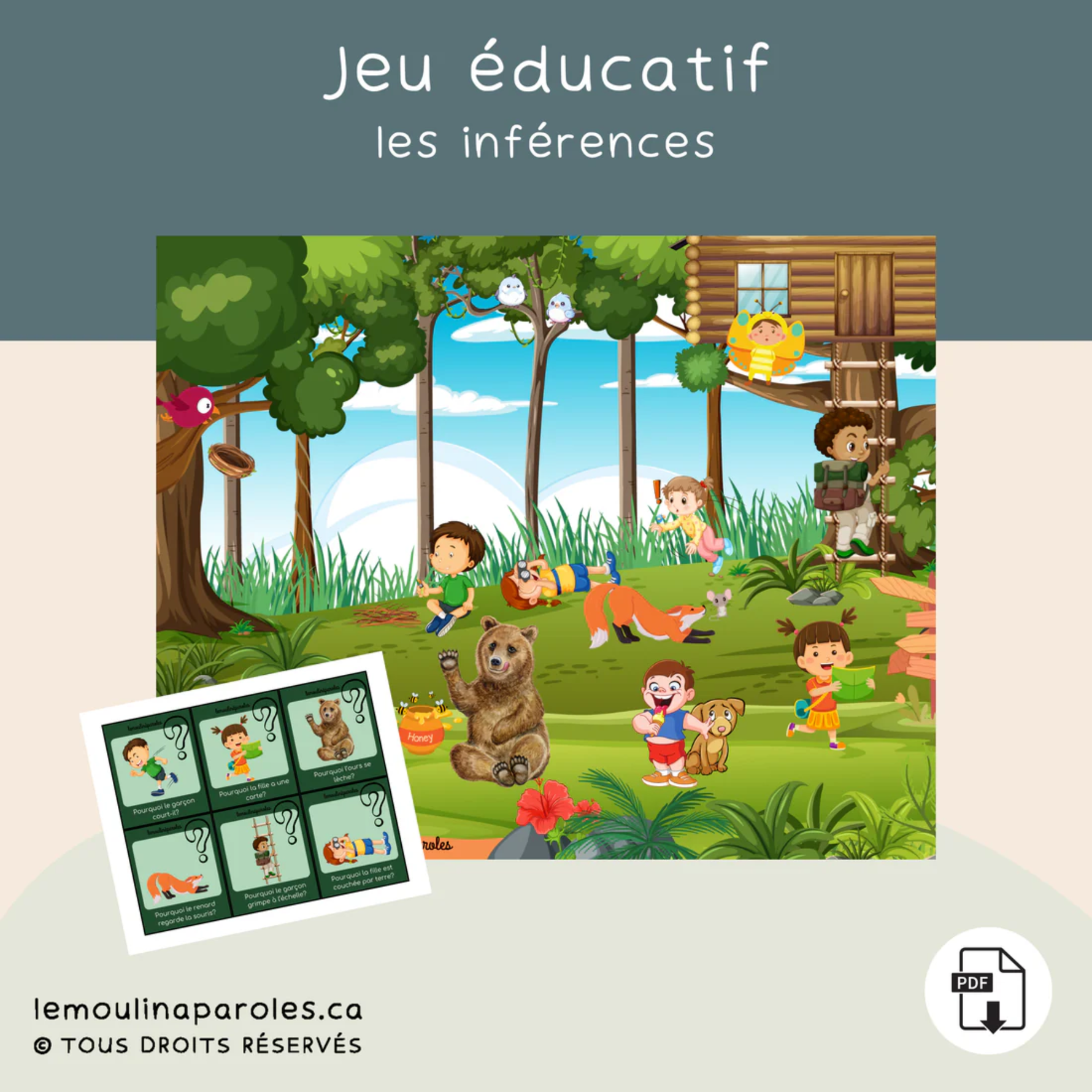Jeux éducatifs vocabulaire camping enfant