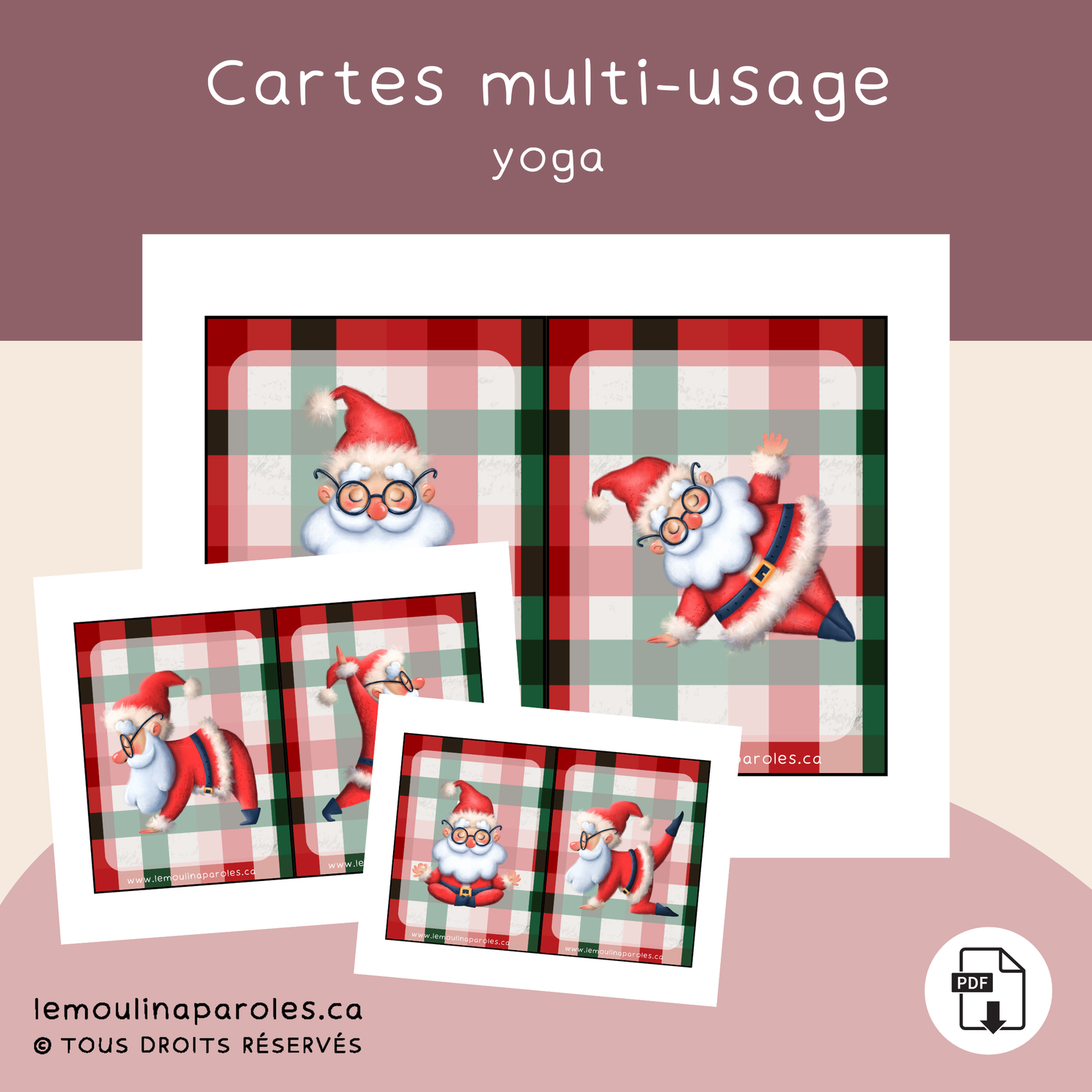 Cartes Yoga du Père Noël