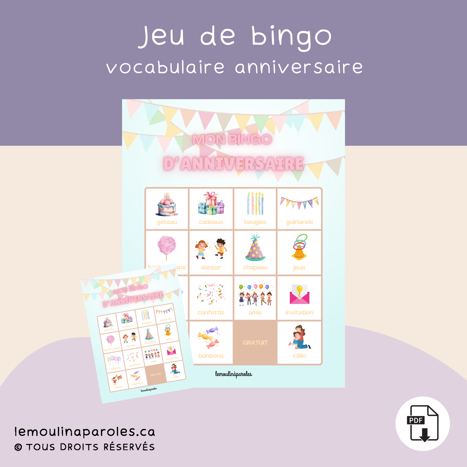 Mon bingo d'anniversaire