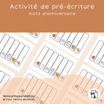Jeux éducatifs vocabulaire anniversaire enfant